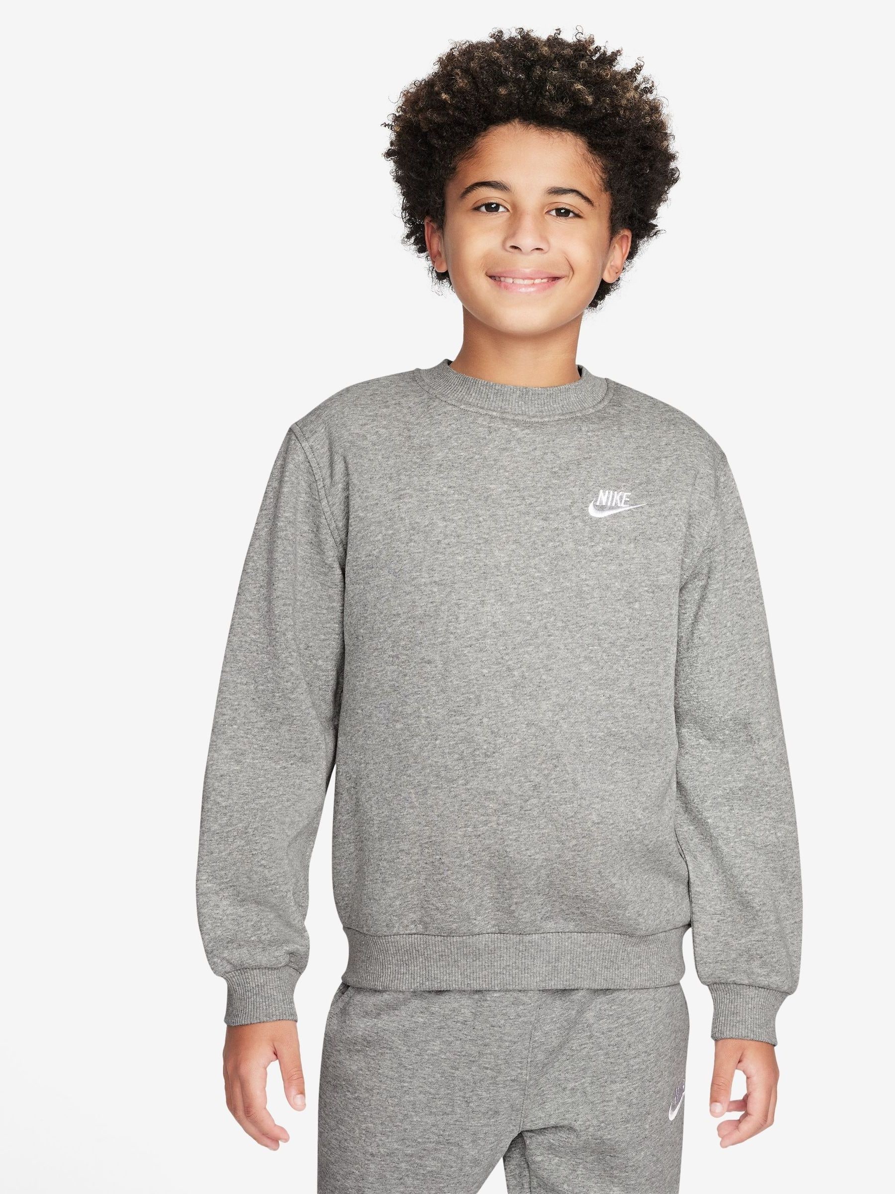 Nike Dark Grey Heather Club Fleece Sweatshirt
