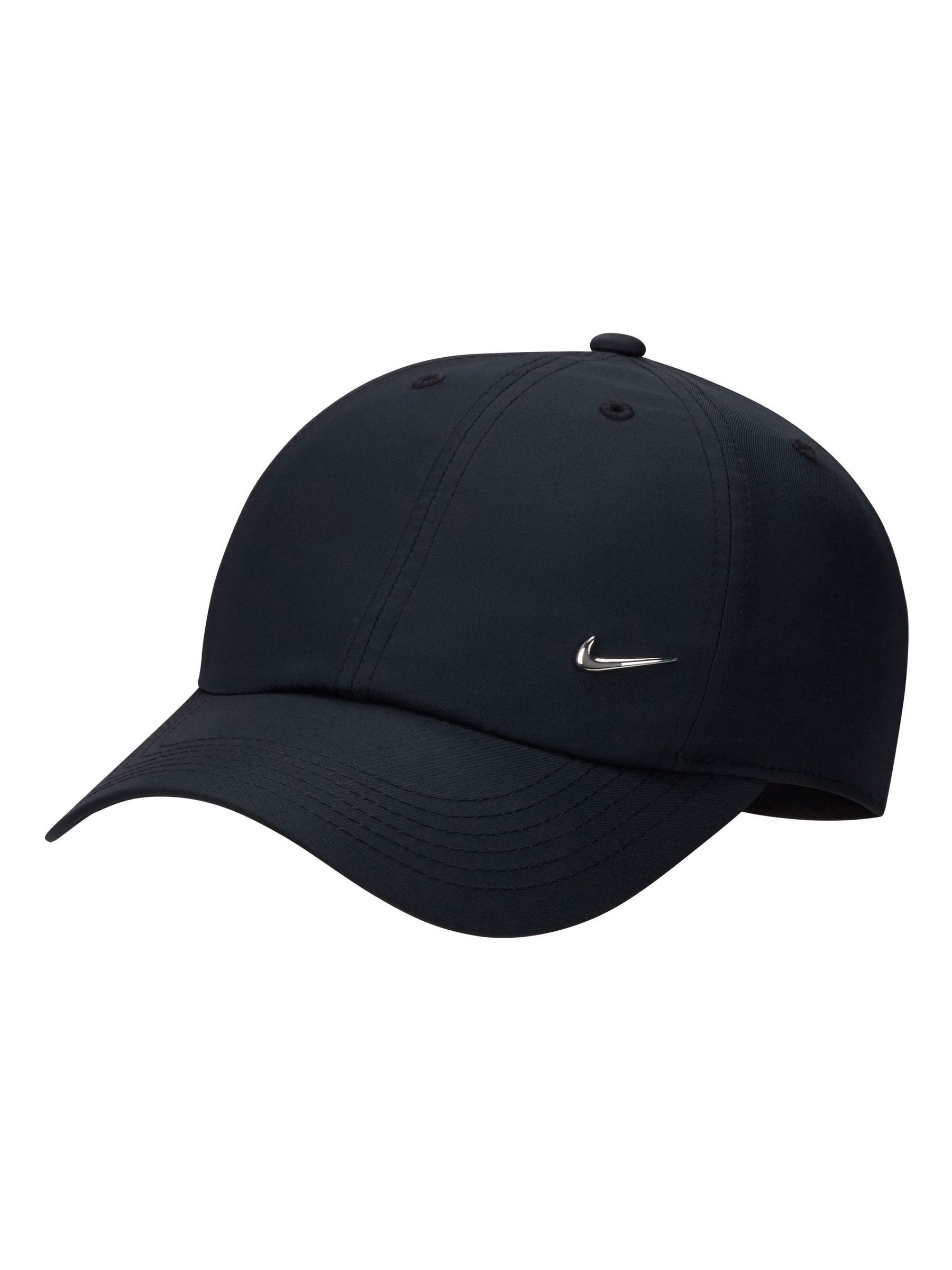 Next - Nike Black Dri-Fit Kids Club Unstructured Metal Swoosh Cap
