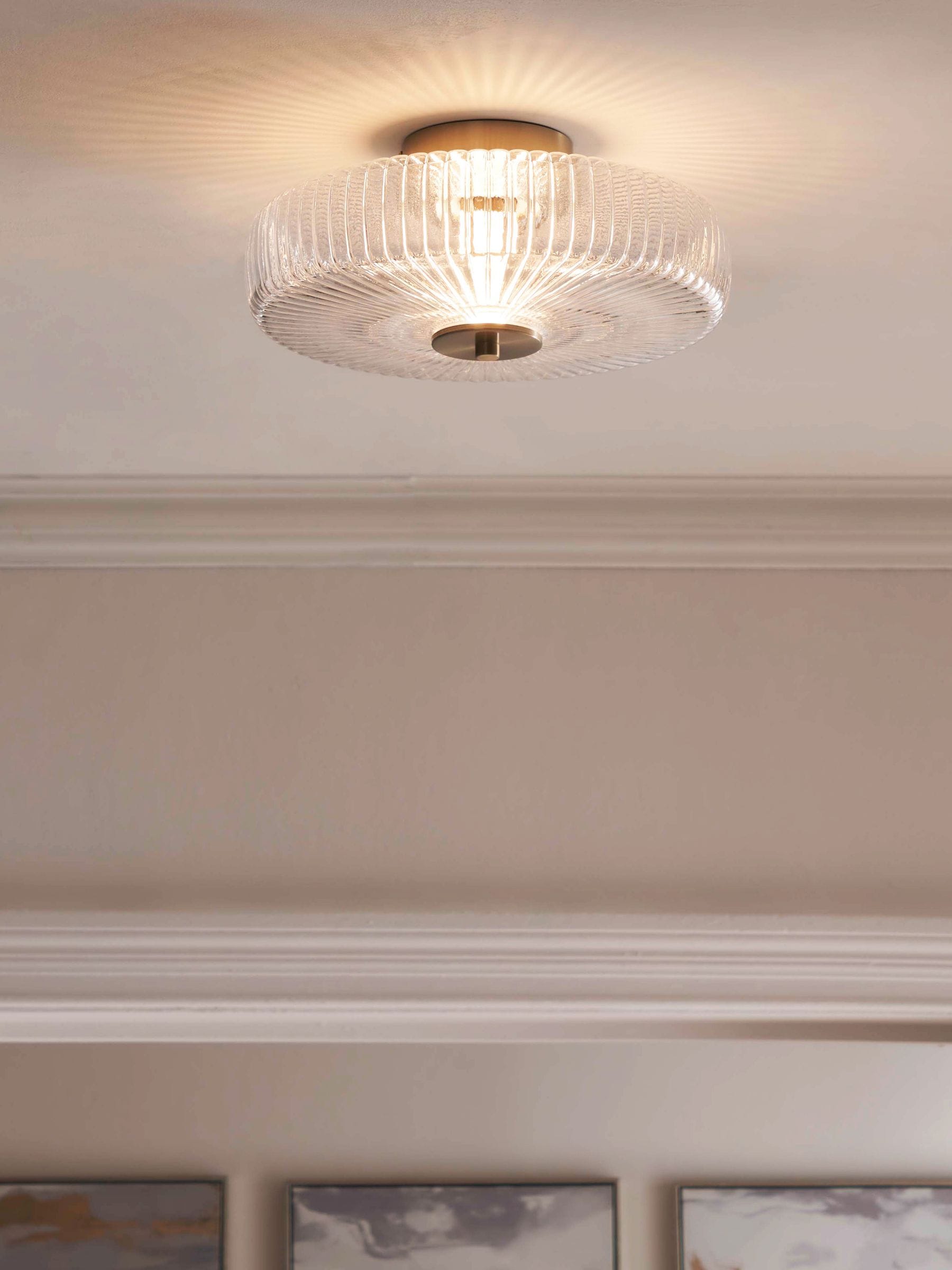 Next Brass Lexington Large Flush Fitting Ceiling Light