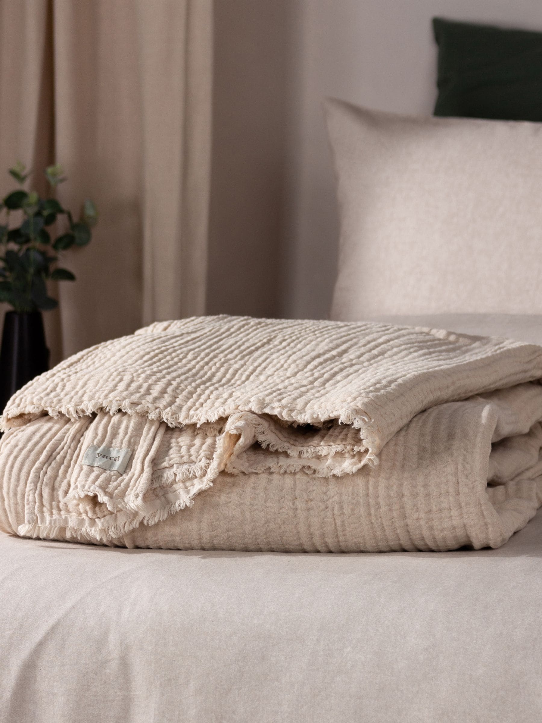 Yard Natural Lark Muslin Crinkle 100% Cotton Throw