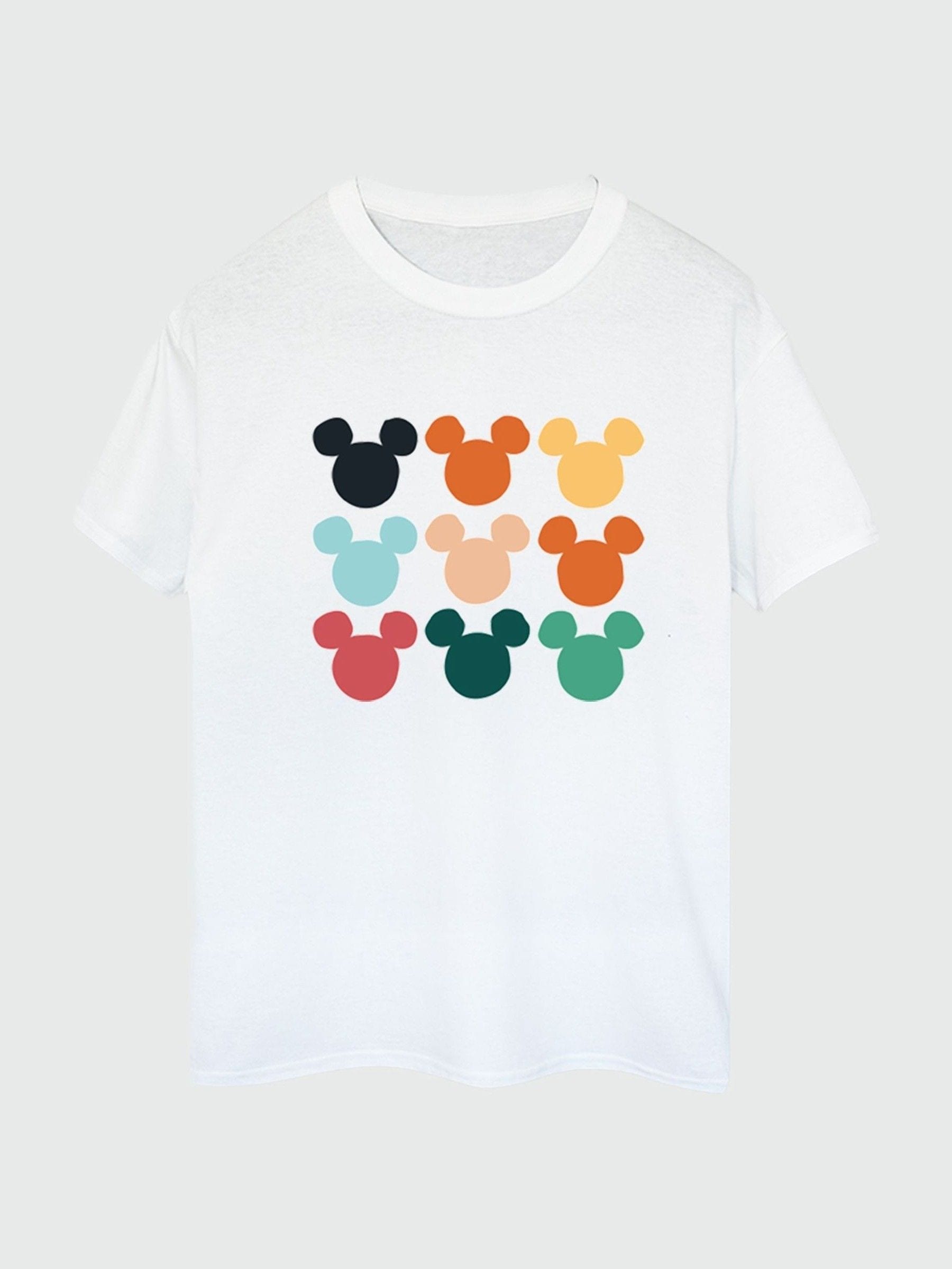 Disney, Herren, Shirts, Mickey Mouse Heads Square TShirt, Weiss, (L) - Bild 4