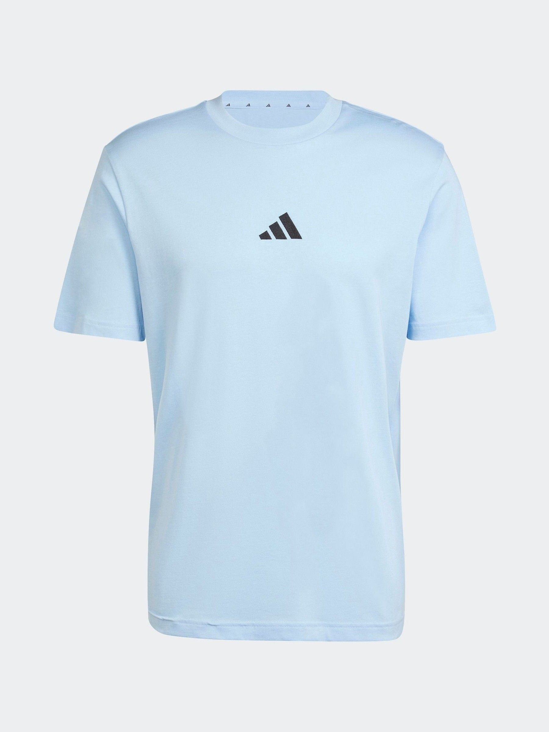 Adidas Uomo Blu Light E Essentials Small Logo Single Jersey T-Shirt - Immagine 1