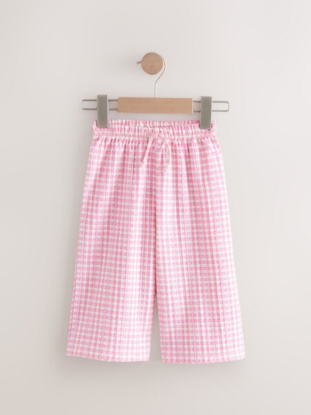 Pink/Green Stripe - Textured Barrel Leg Trousers (3mths-7yrs)