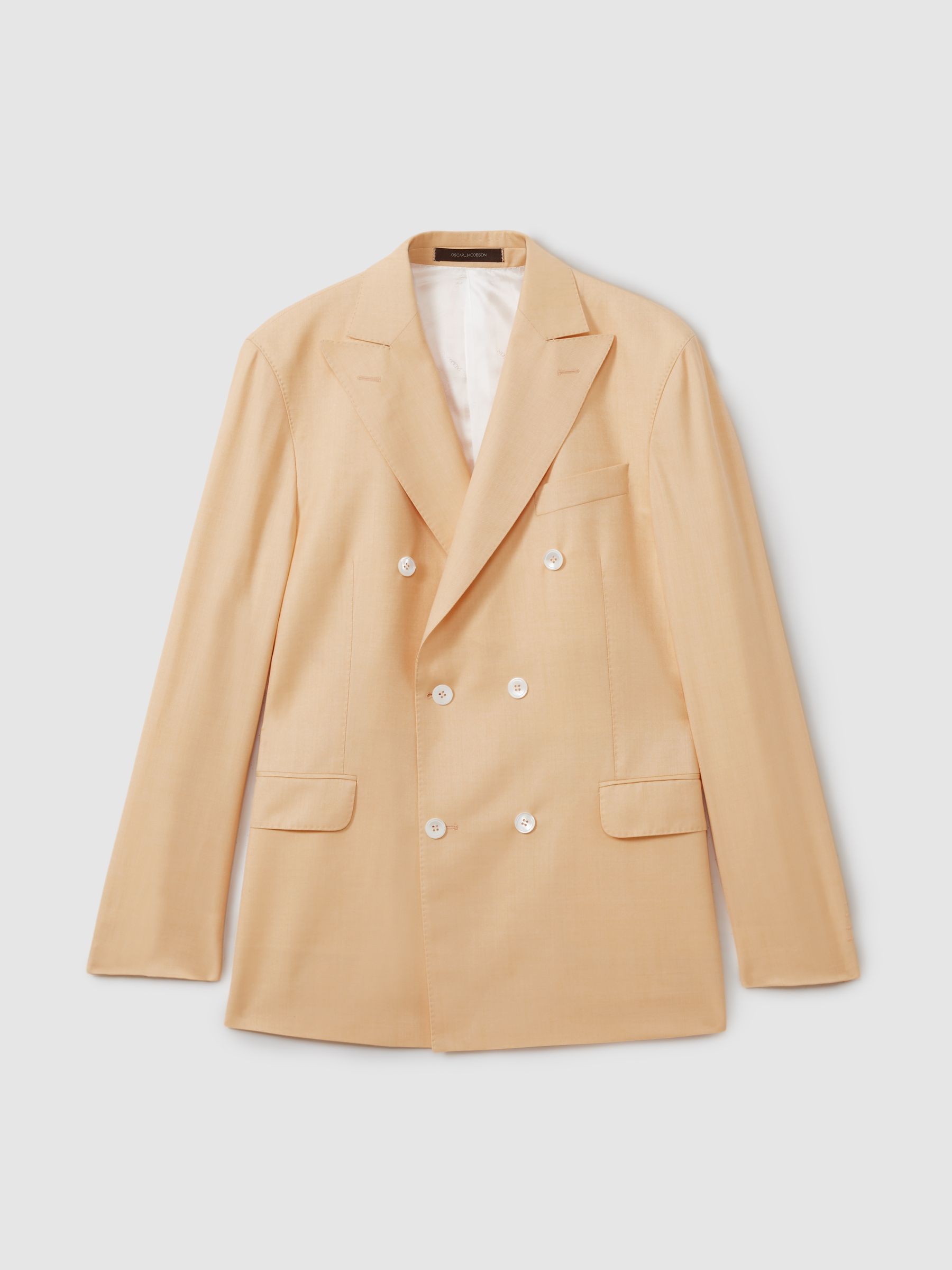 Oscar Jacobson Linen Double Breasted Blazer