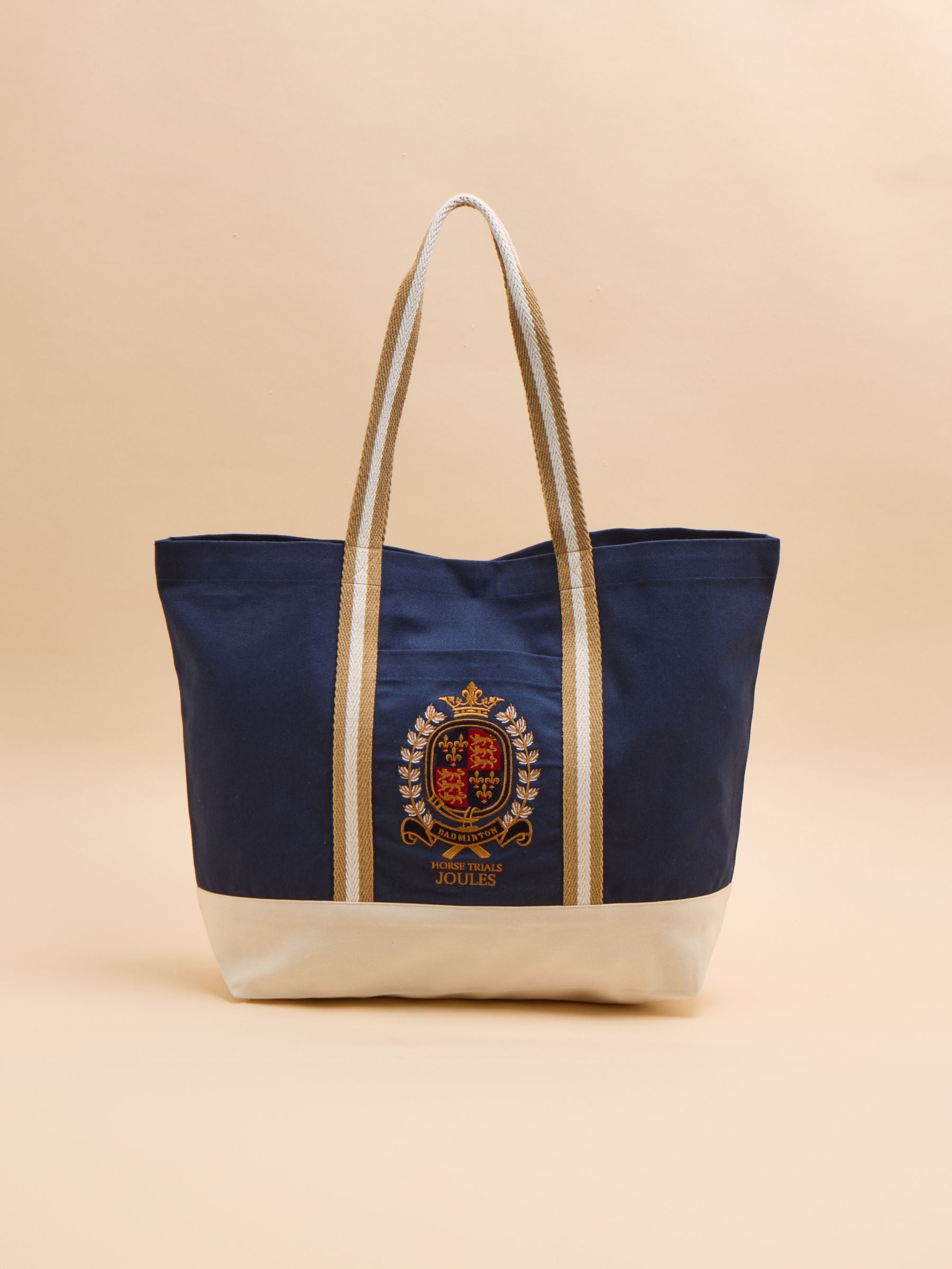 Joules Navy Official Badminton Horse Trials Embroidered Canvas Tote Bag