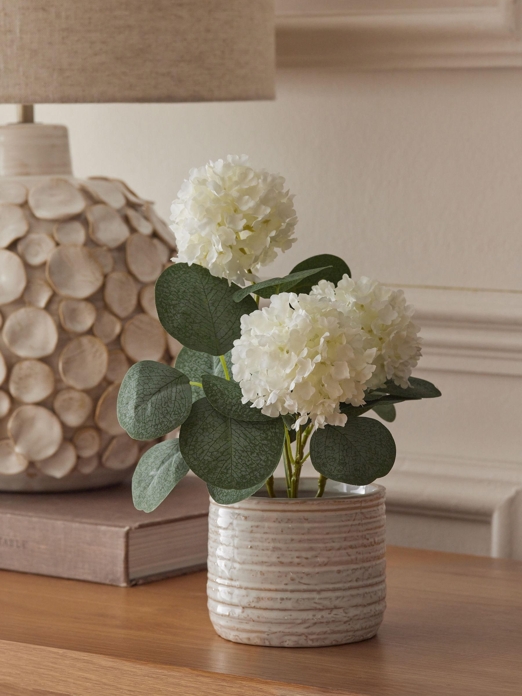 Next White Artificial Vibernum Plant In Ceramic Country Pot