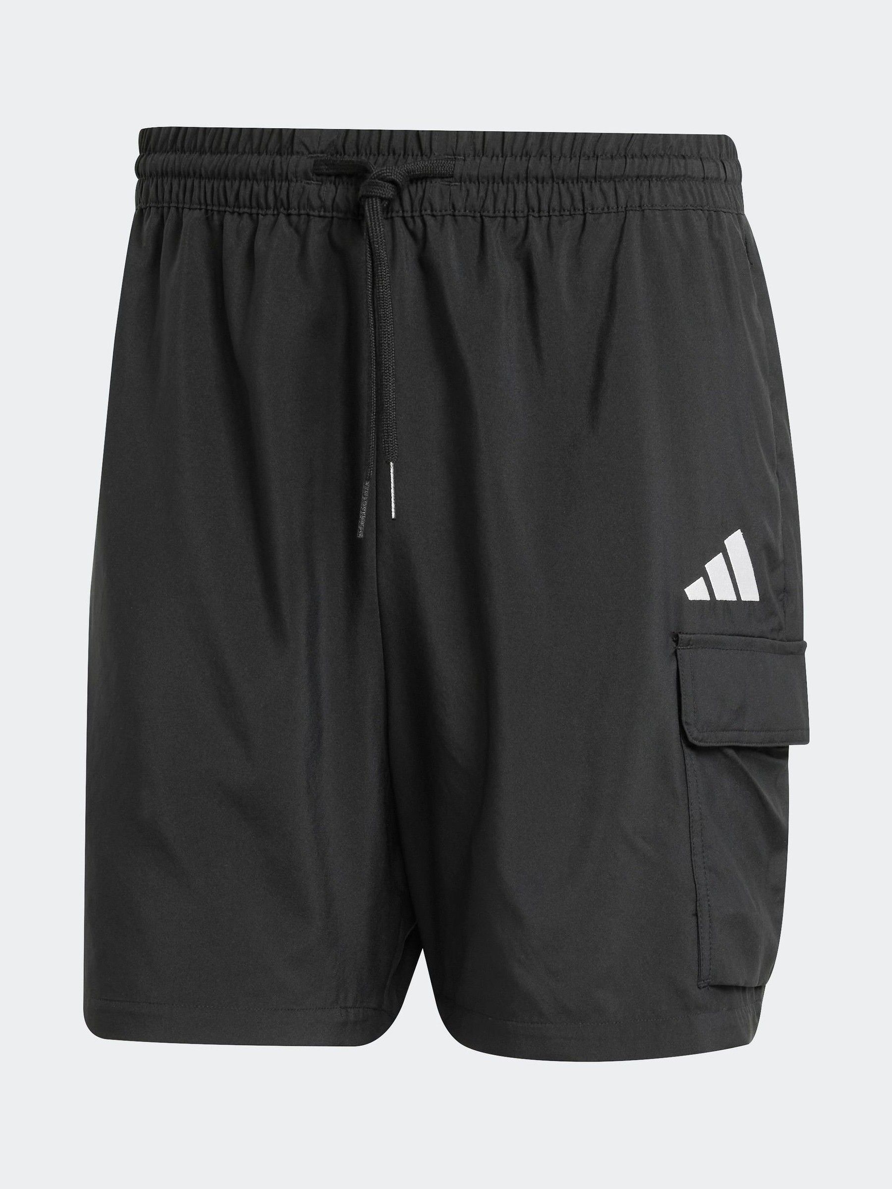 Adidas Uomo Nero Short Cargo Small Logo Essentials Chelsea - Immagine 5