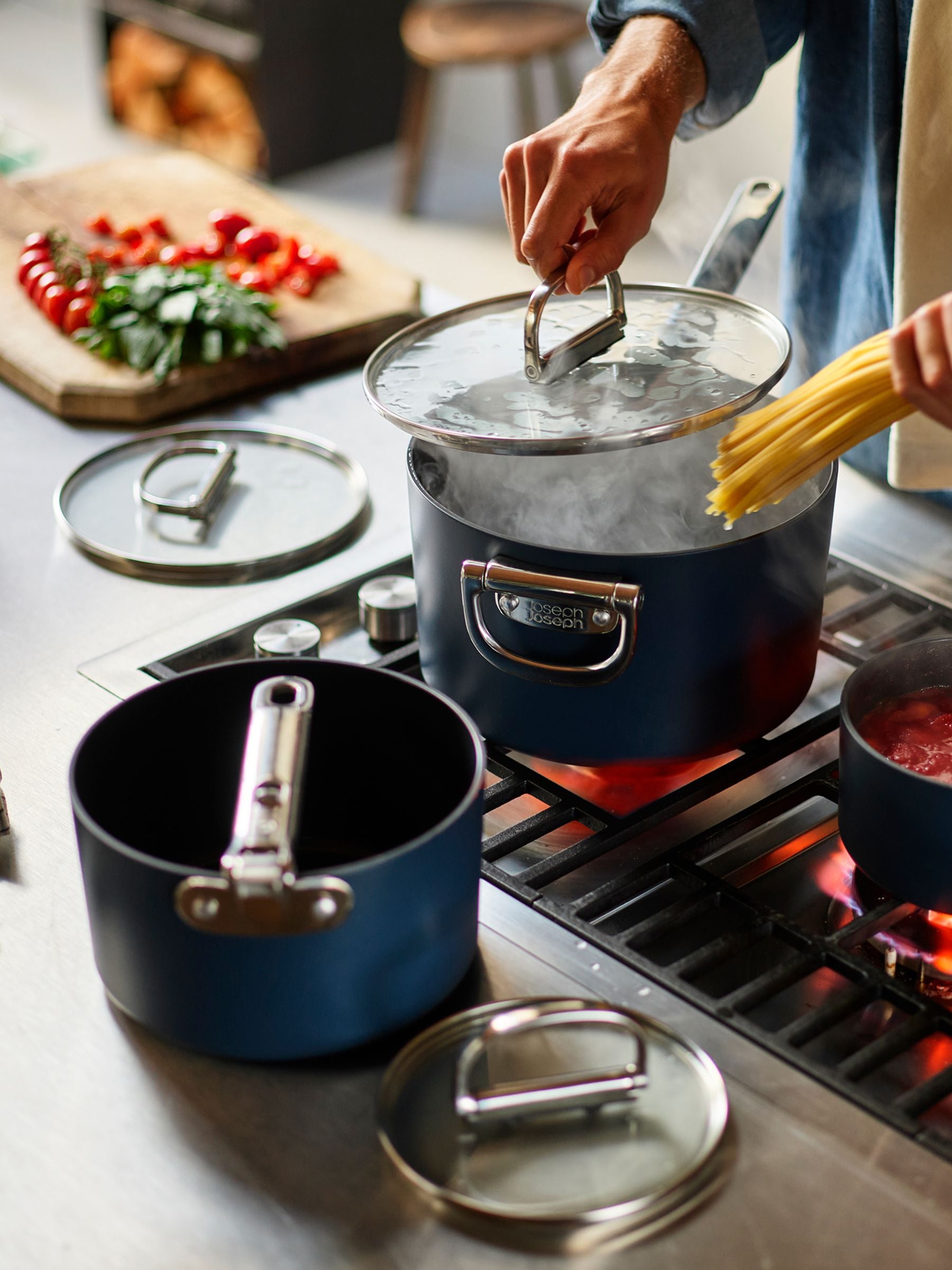 Joseph Joseph Midnight Blue Space Folding Handle Ceramic Nonstick 19Cm Saucepan And Lid