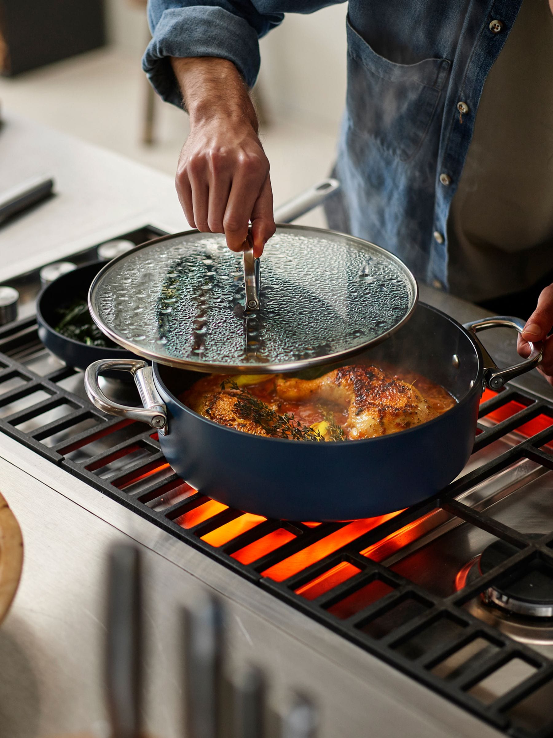 Joseph Joseph Midnight Blue Space Folding Handle Ceramic Nonstick 28Cm Shallow Casserole Pan