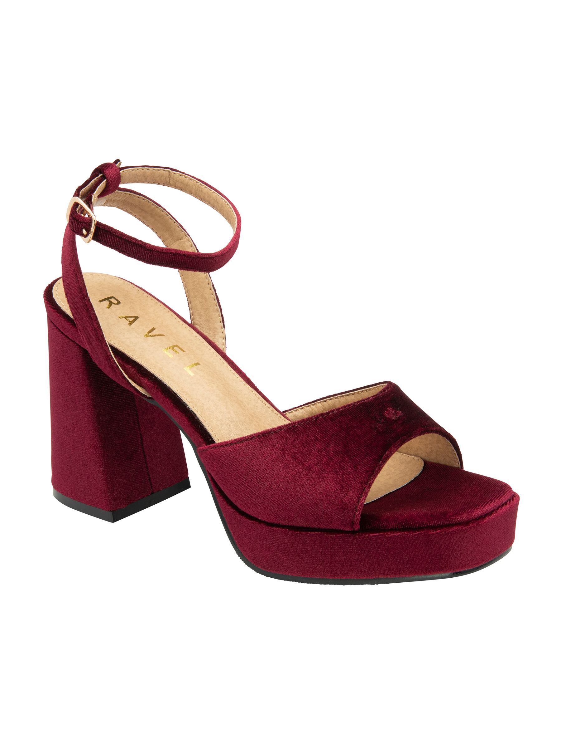 Ravel Red Block Heel Sandals