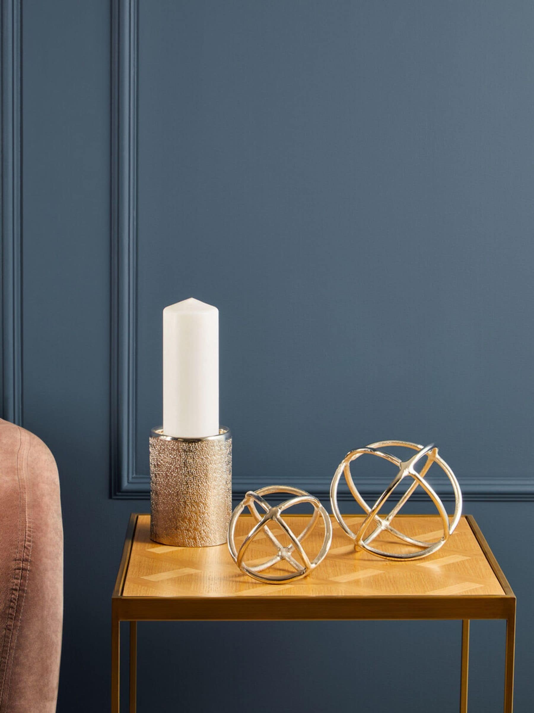 Fifty Five South Set Of 2 Silver Textured Ornaments Sculptures