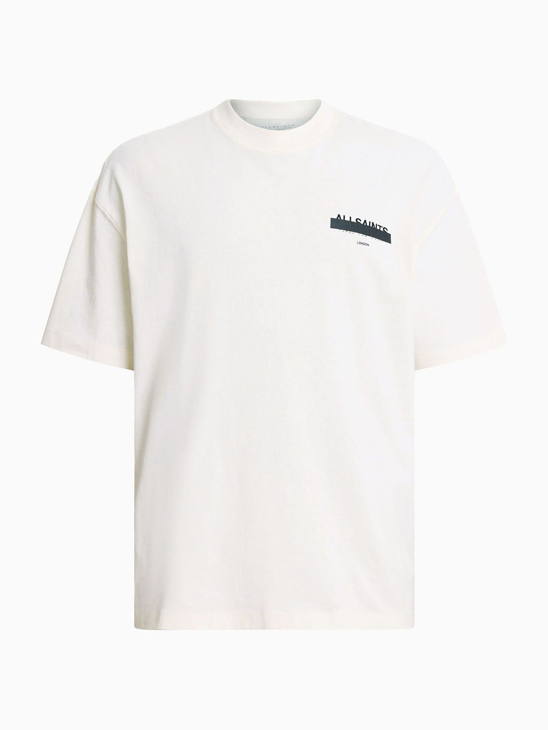 Allsaints Herren Weiß – Redact – Oversize-T-Shirt In Mit Logostickerei - Bild 4