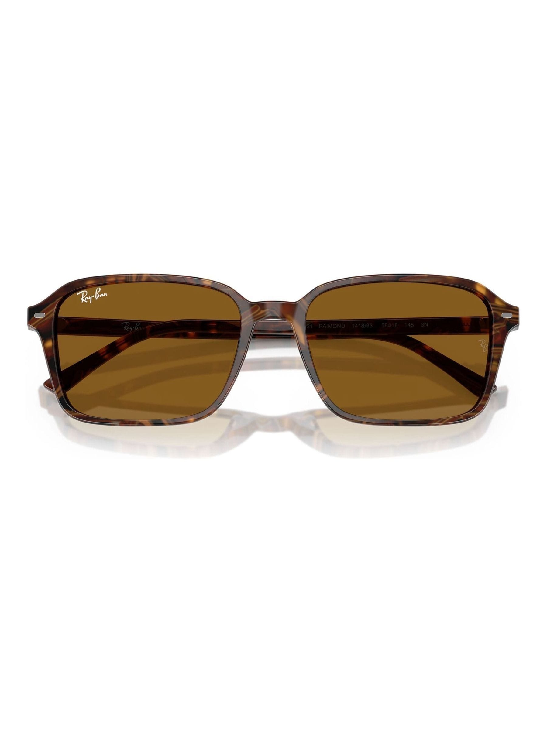 Next - Ray-Ban Ray-Ban Brown Raimond Square Sunglasses