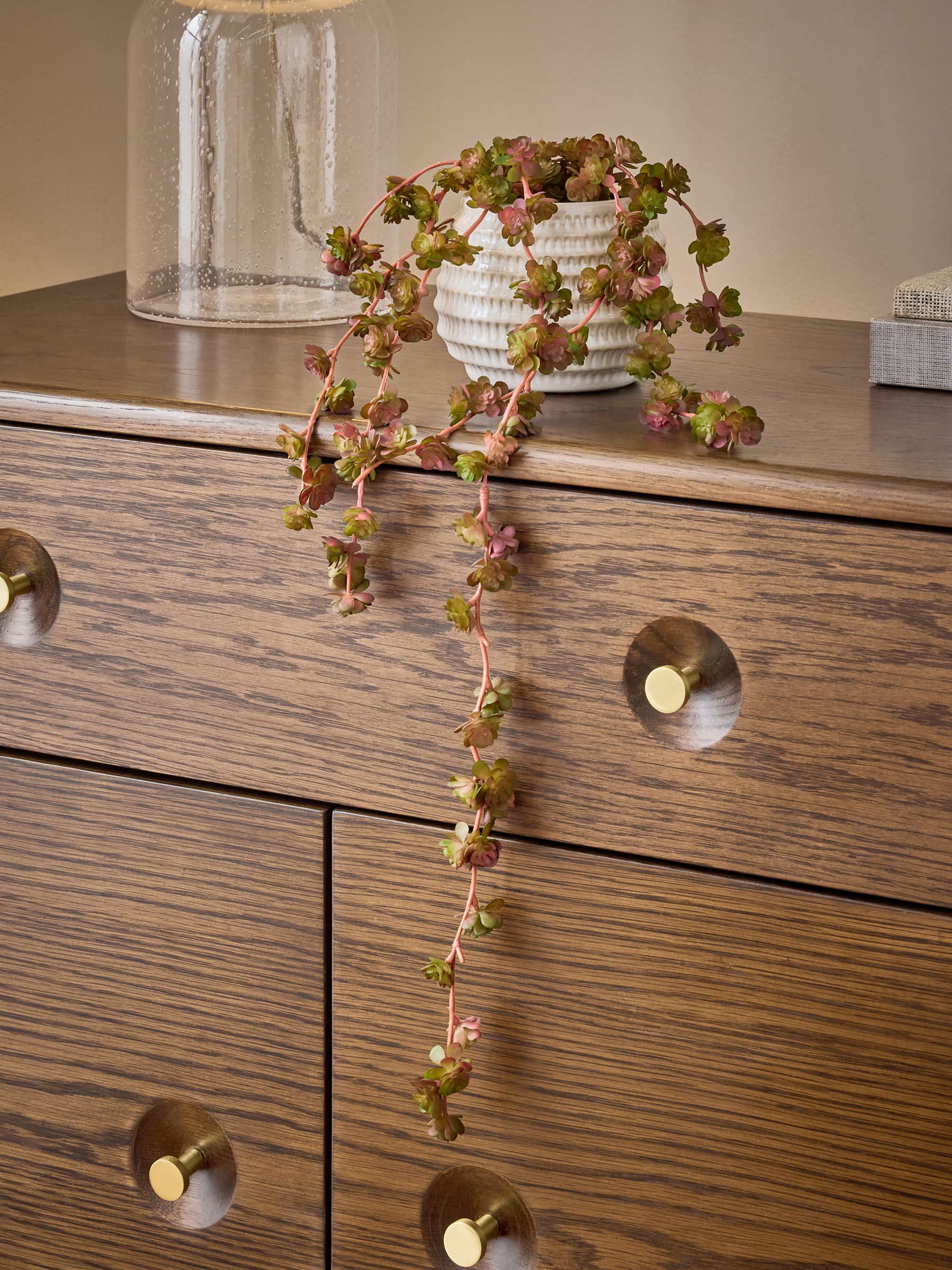 Next Purple Artificial Trailing Succulent In Ceramic Pot