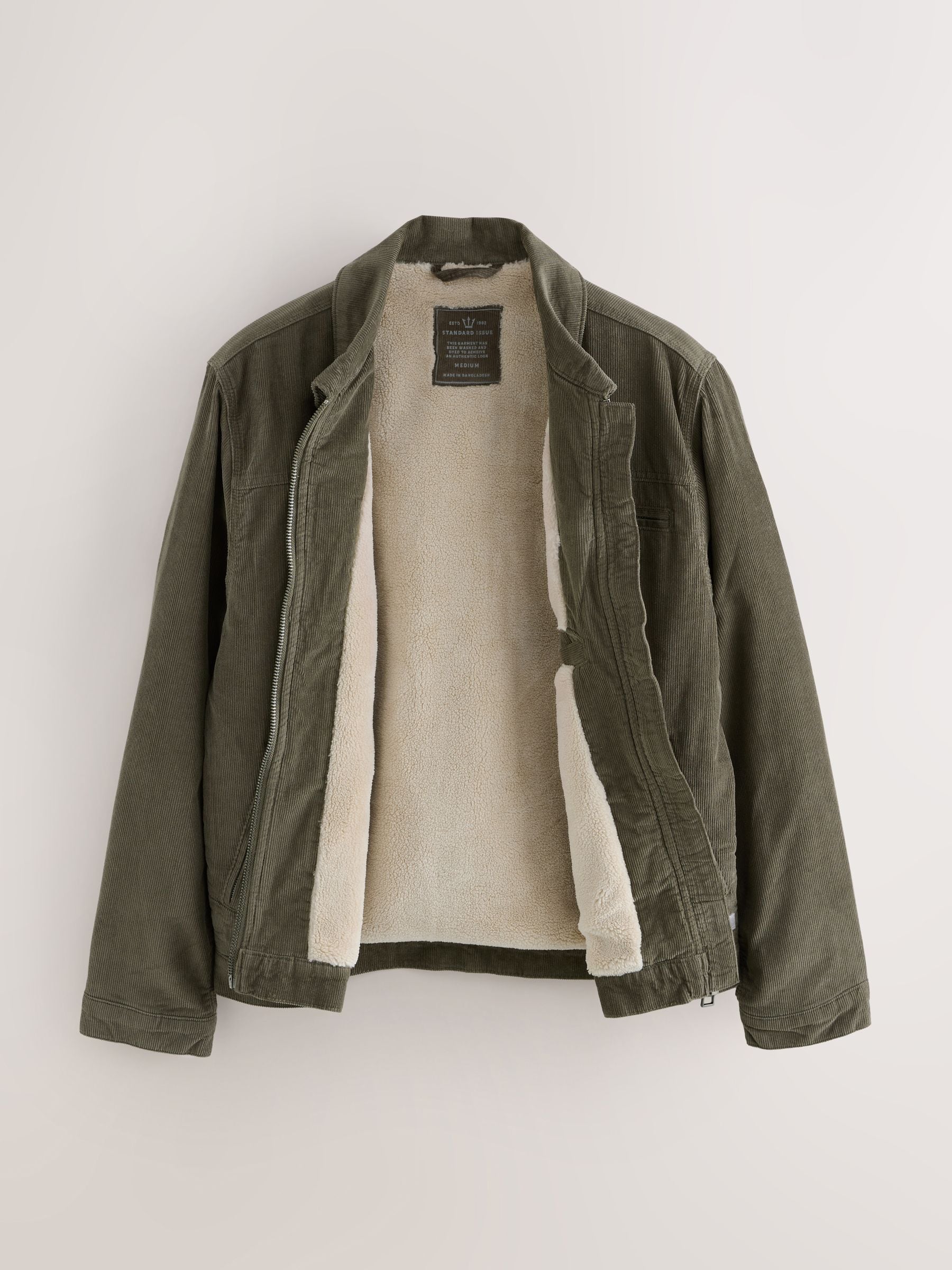 Next Jachetă Din Catifea Reiată Cu Căptușeală Din Blană Sintetică Model Borg