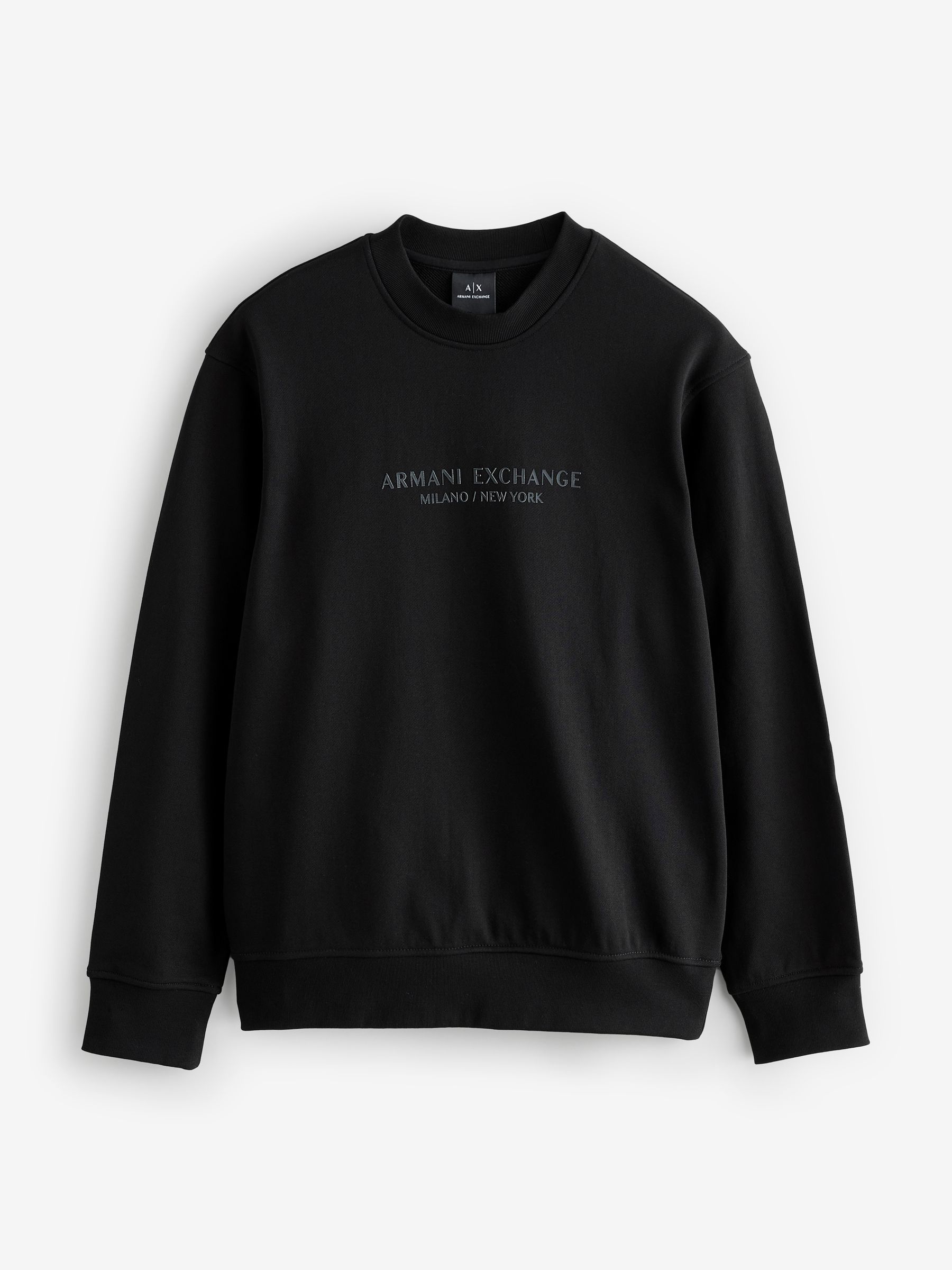 Armani Exchange Black Regular Fit Logo Sweatshirt