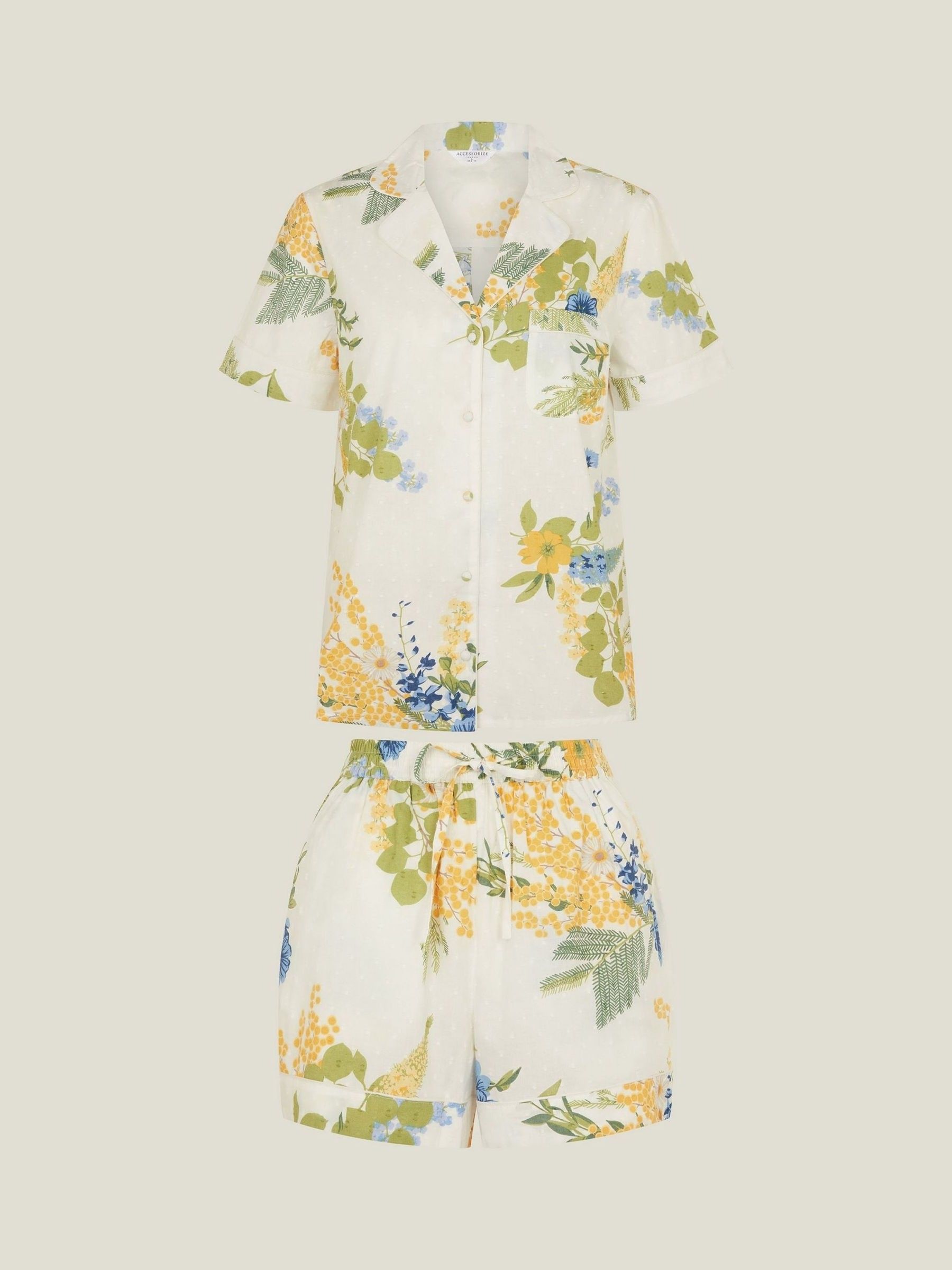 Next - Accessorize Mimosa Blomster Tryk 100% Bomuld Pyjamassæt