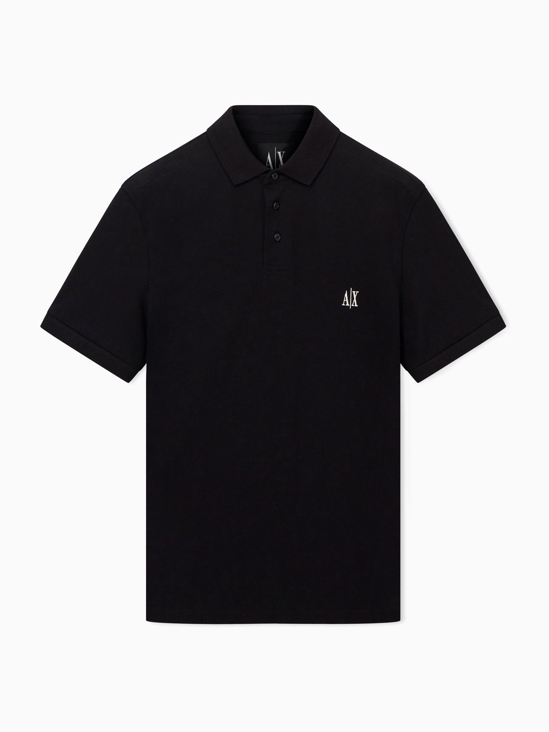 Armani Exchange Hombre Negro Regular Fit Logo Polo Shirt
