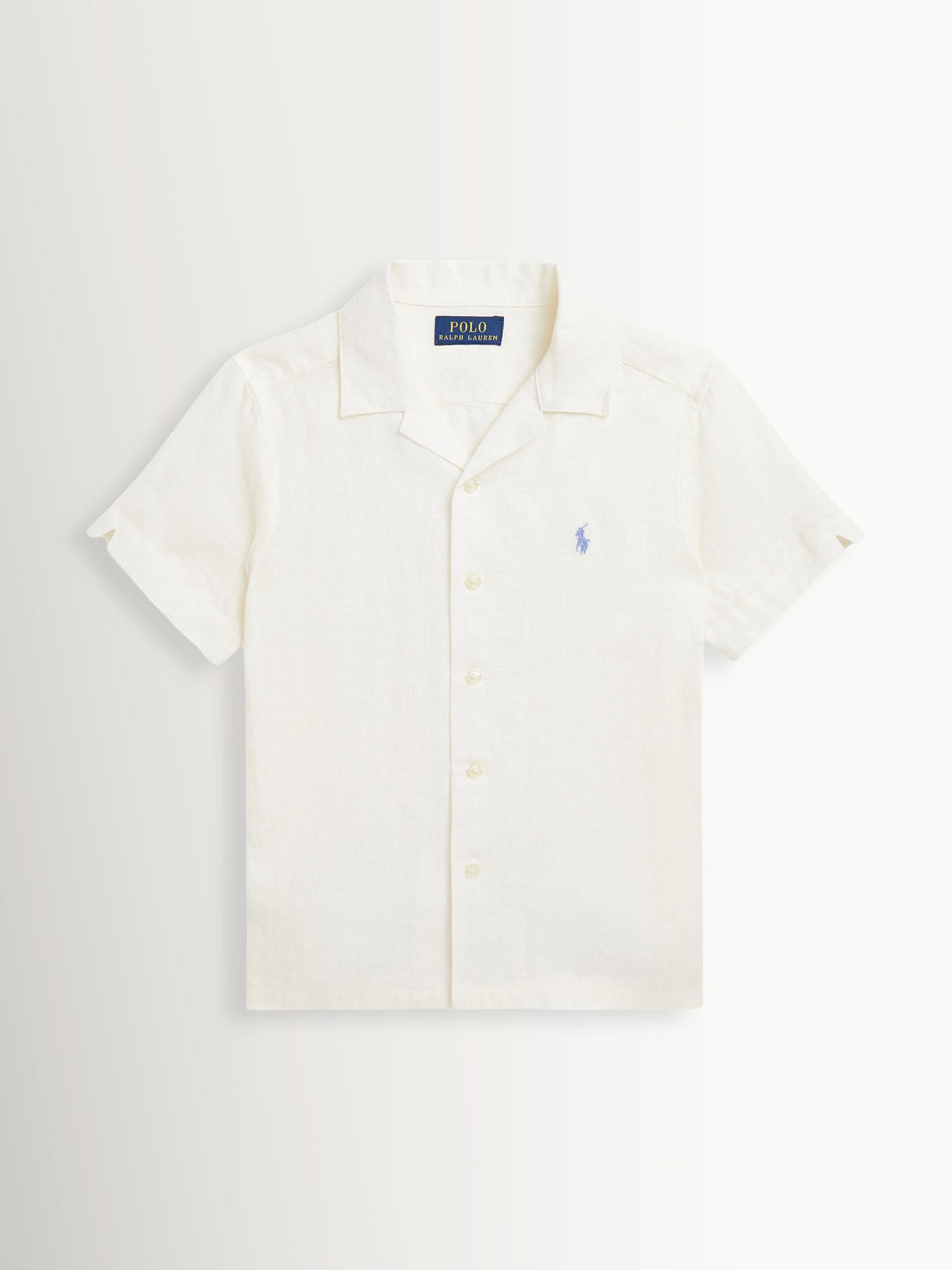 Polo Ralph Lauren Herr Elfenben Linen Camp Collar Shirt