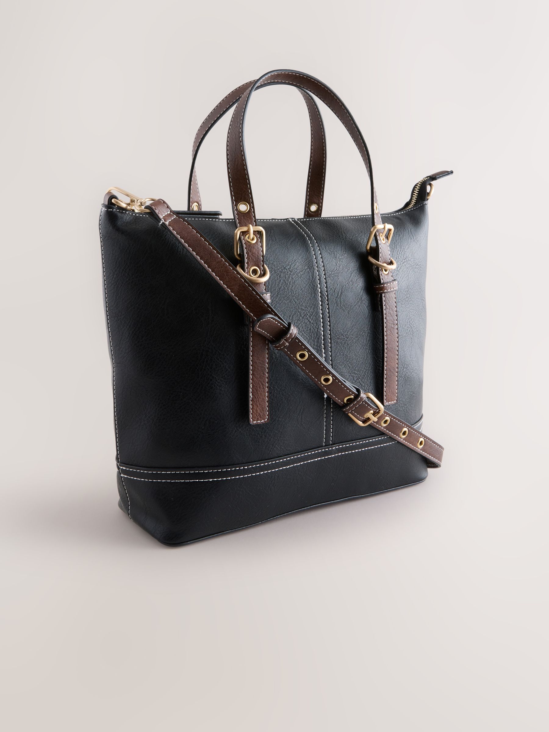 Next Black Buckle Hand Held Bag