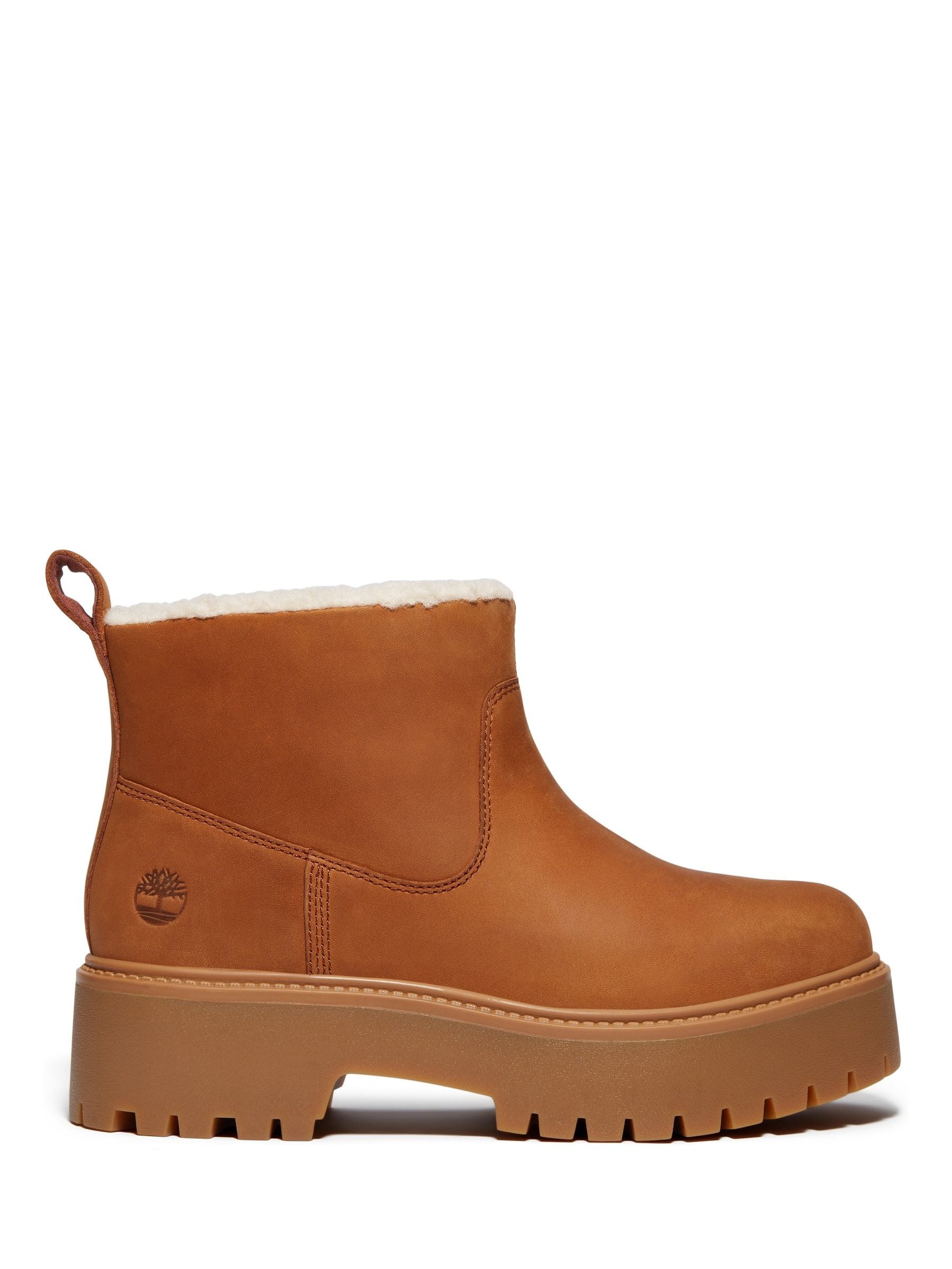 Timberland Stivale Senza Lacci Foderato Con Plateau Stone Street Da Donna In Marrone, Taglia 38 - Immagine 7