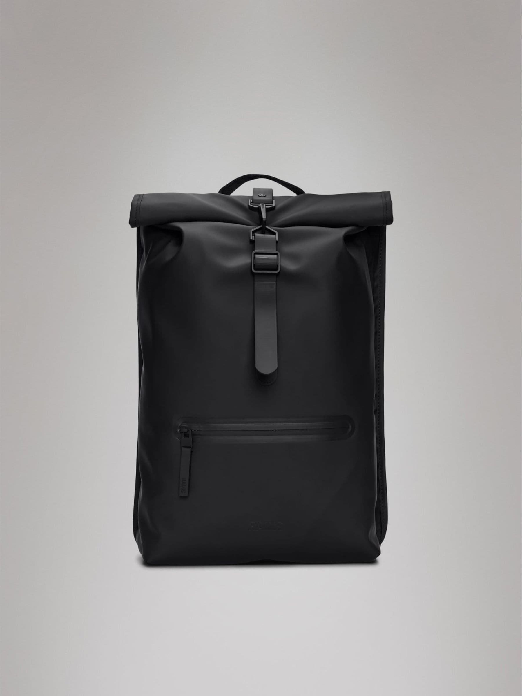 Rains Uomo Nero Rolltop Rucksack - Immagine 11
