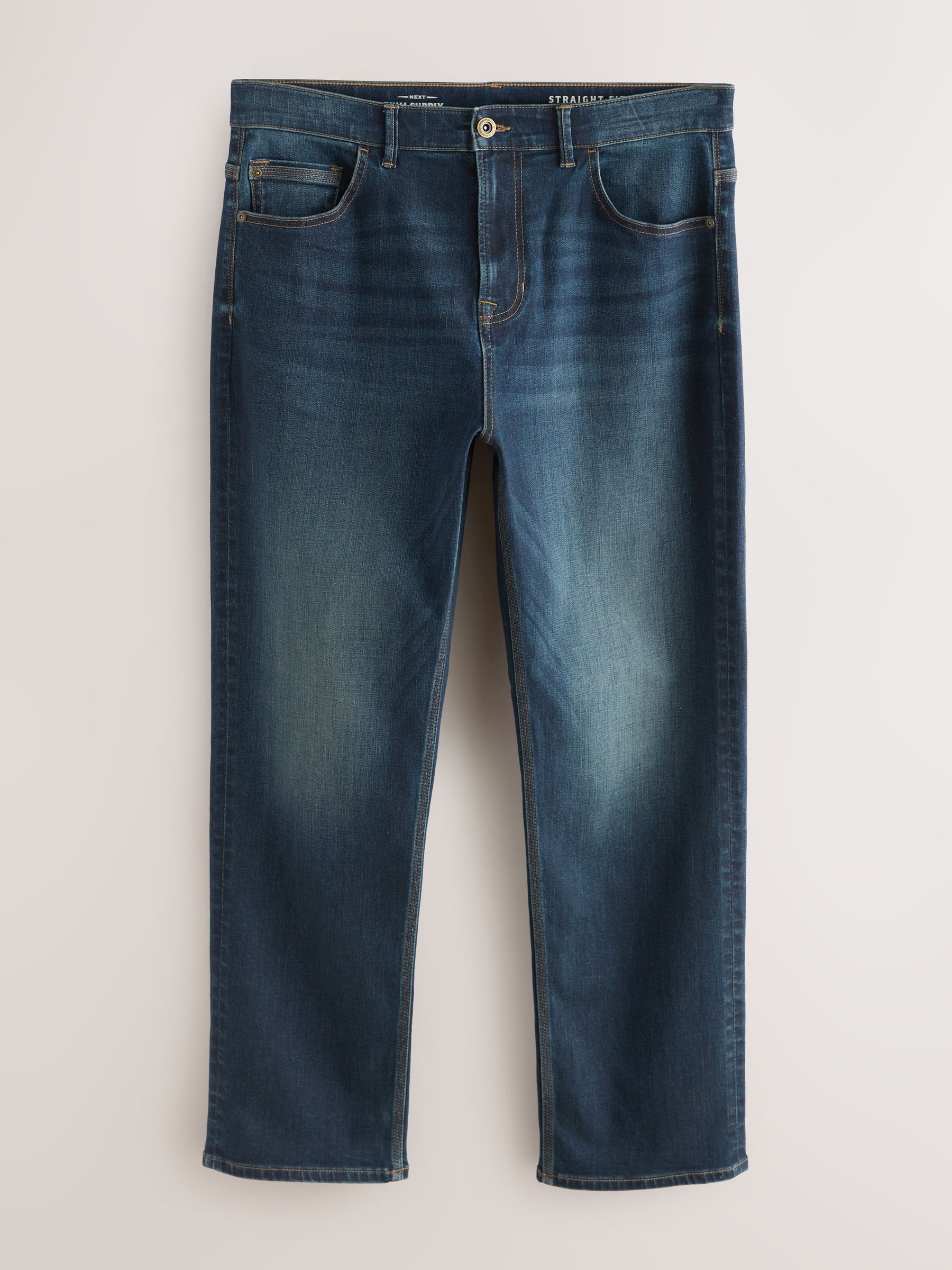 Next Indigo Blue Straight Fit Authentic Stretch Denim Jeans