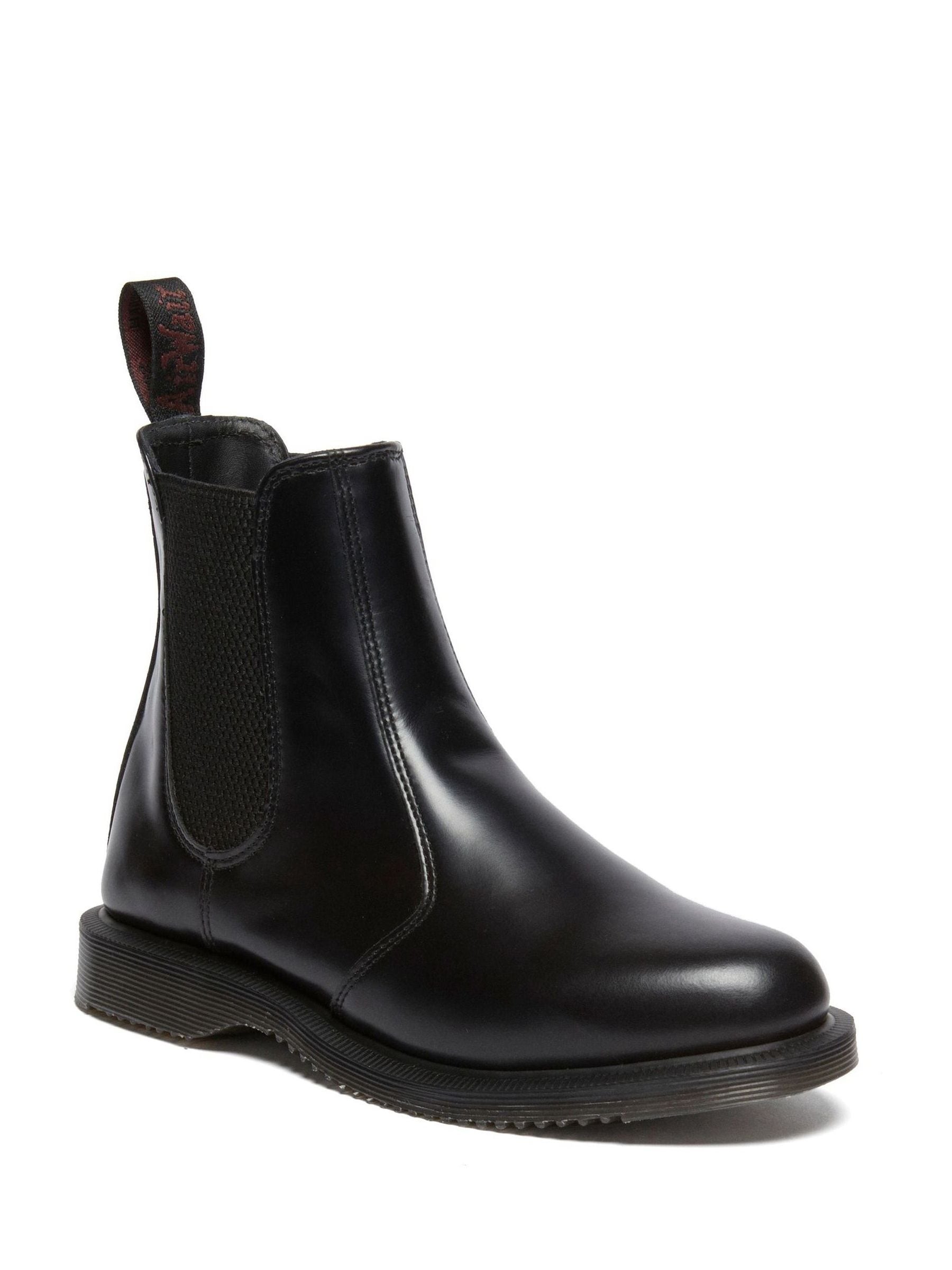 Dr. Martens Black Flora Polished Smooth Chelsea Boots