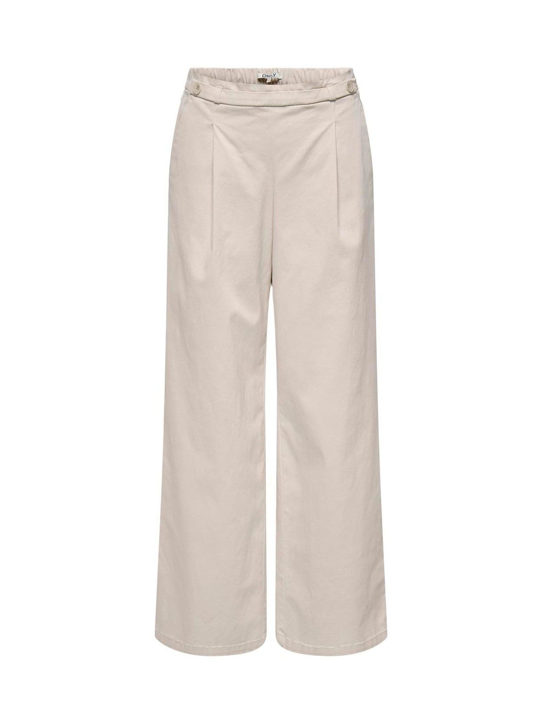 Only Cream Mid Waist Wide Leg Trouser
