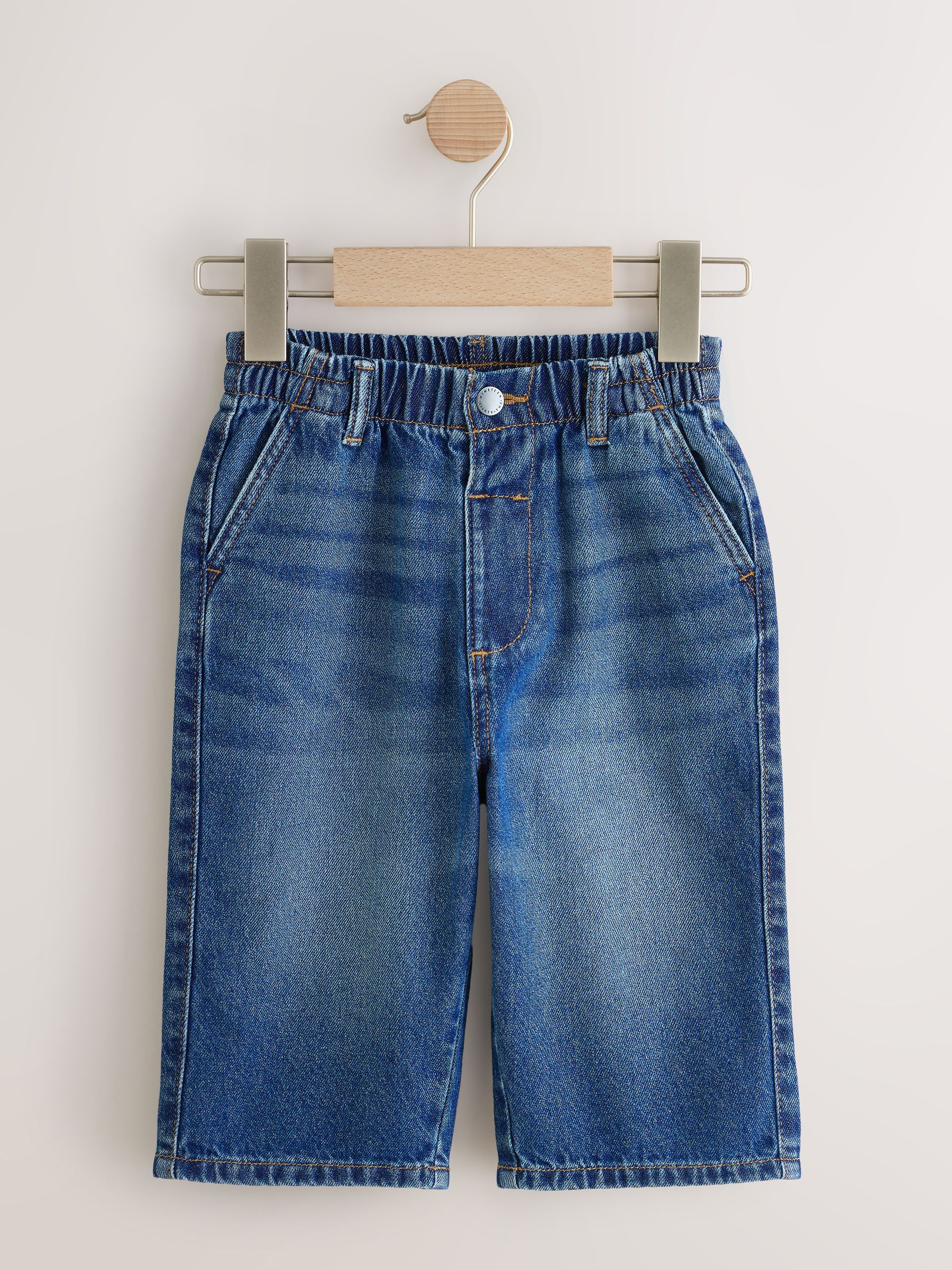 Next Mid Blue Denim Wide Fit Wide Fit Jeans (3Mths-7Yrs)