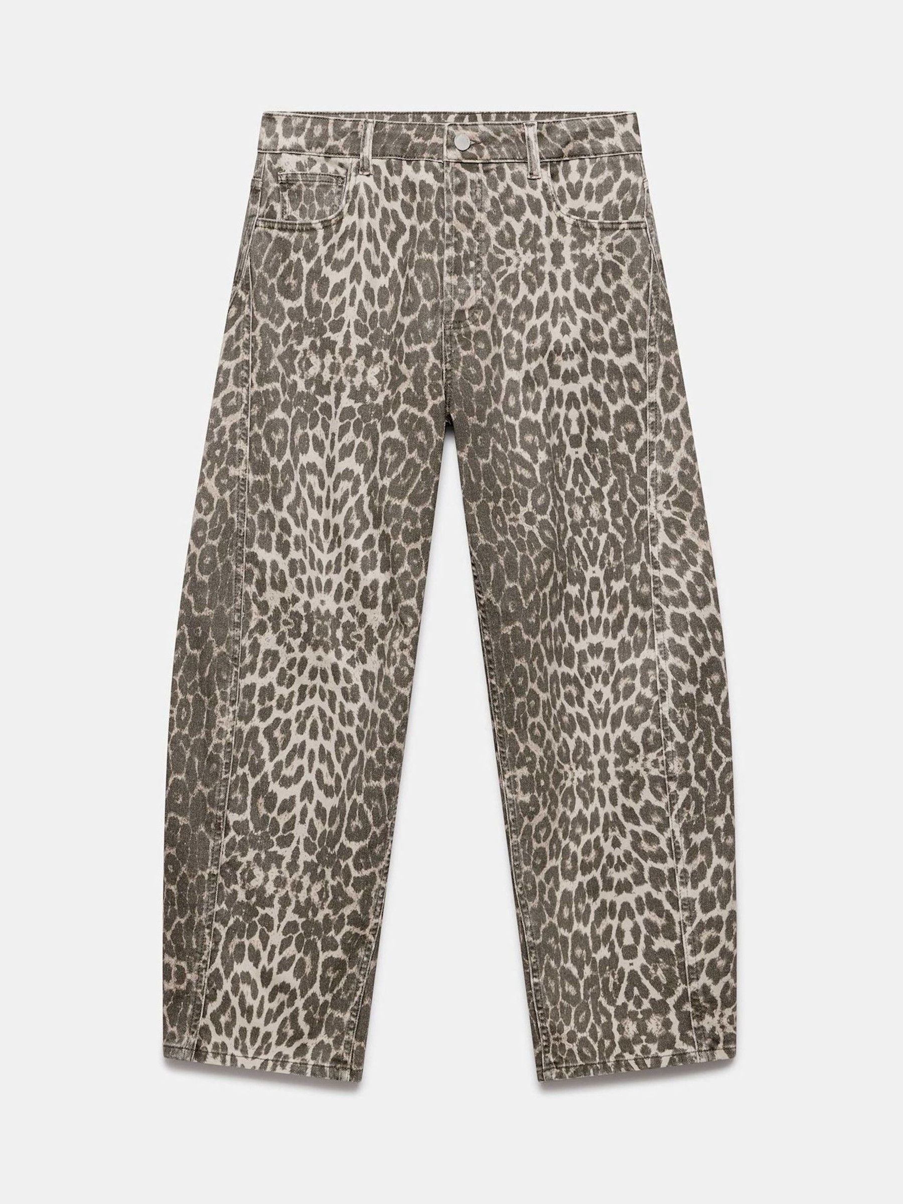 Mint Velvet Leopard High Waisted Tapered Barrel Jeans
