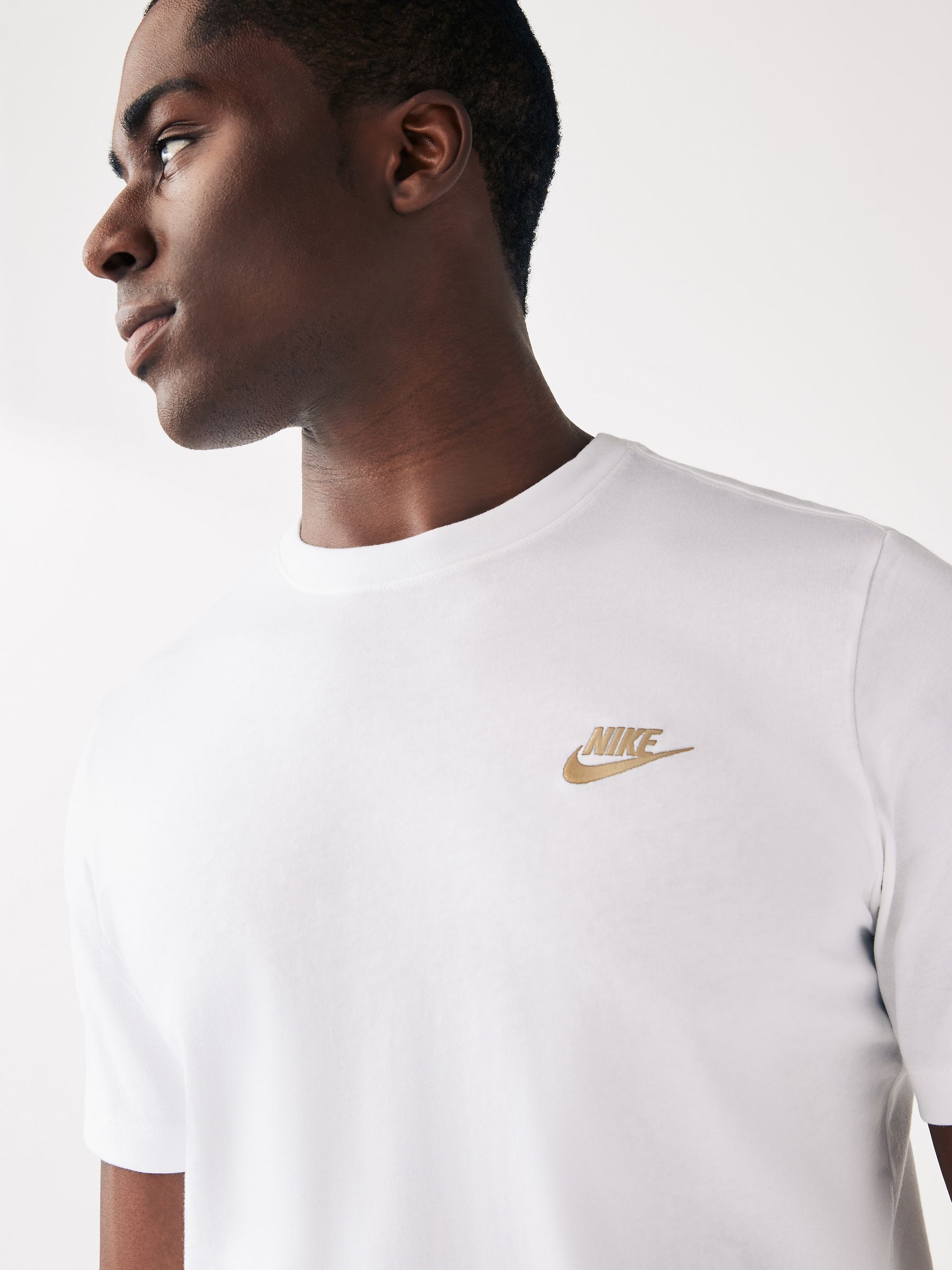Nike White Gold Short Sleeve Club T-Shirt