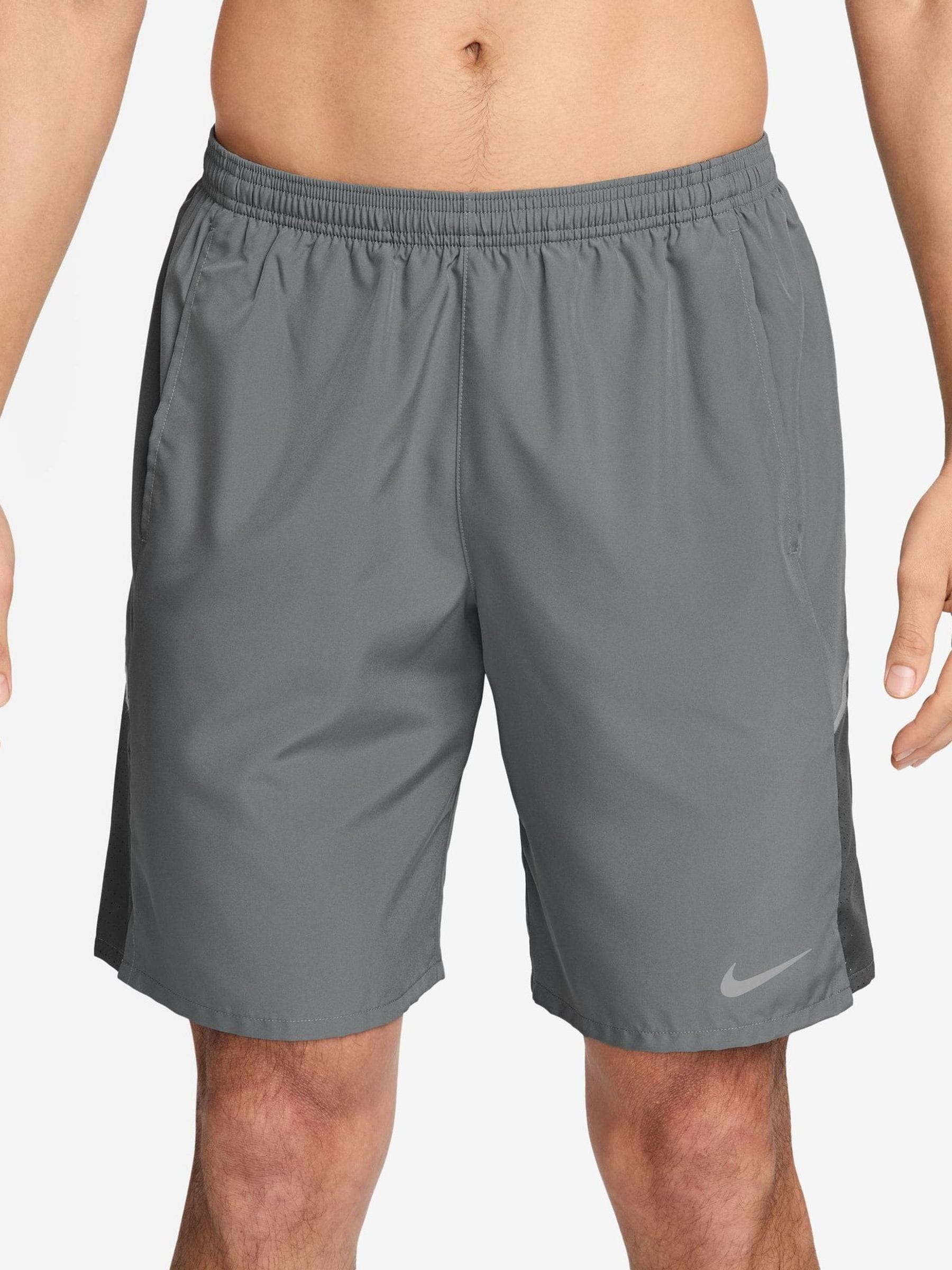Nike Uomo Grigio Fumo - Miler - Shorts Da Running Dri-Fit Da 9 Pollici Senza Fodera