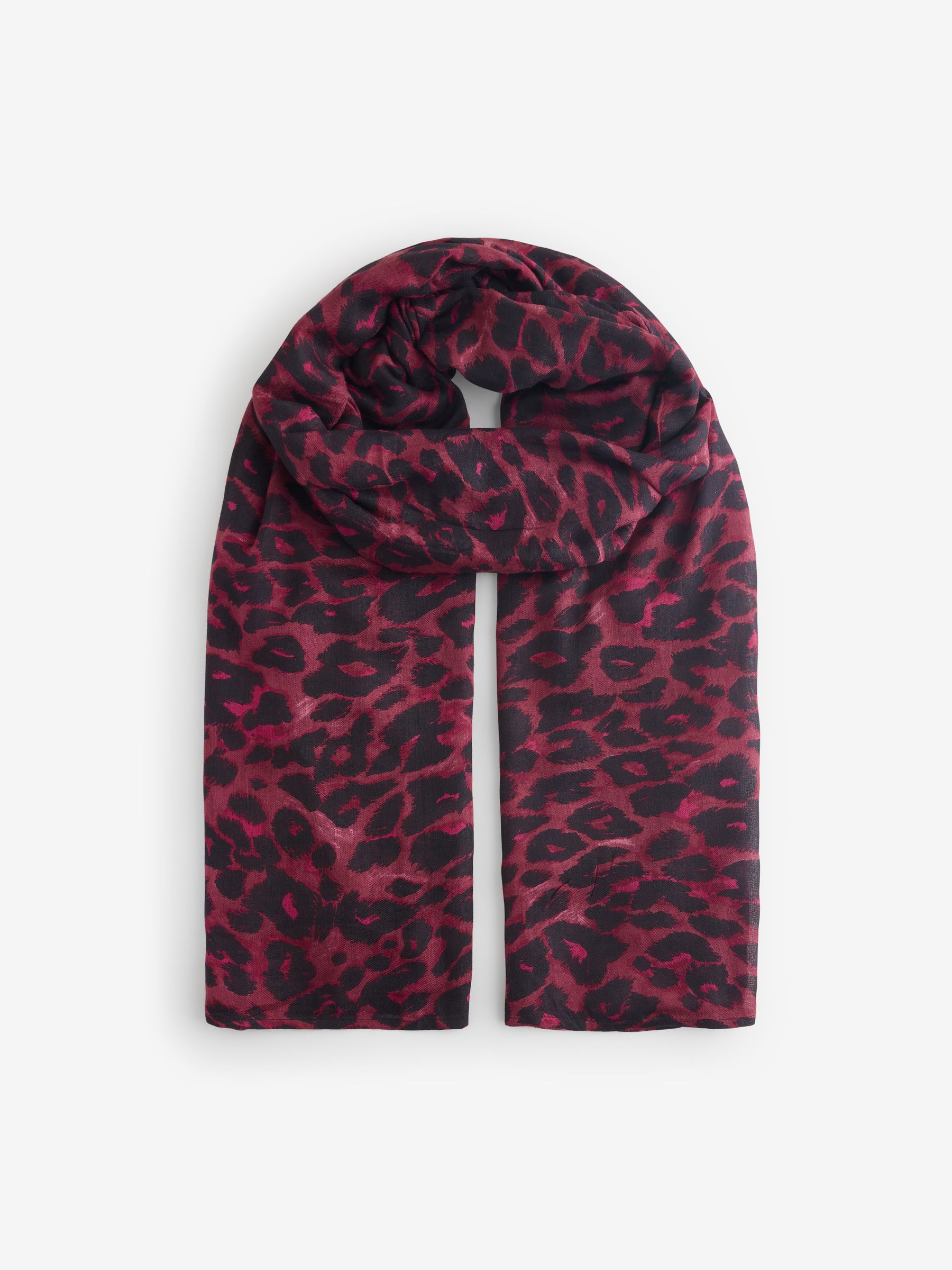 Sosandar Red Leopard Print Scarf