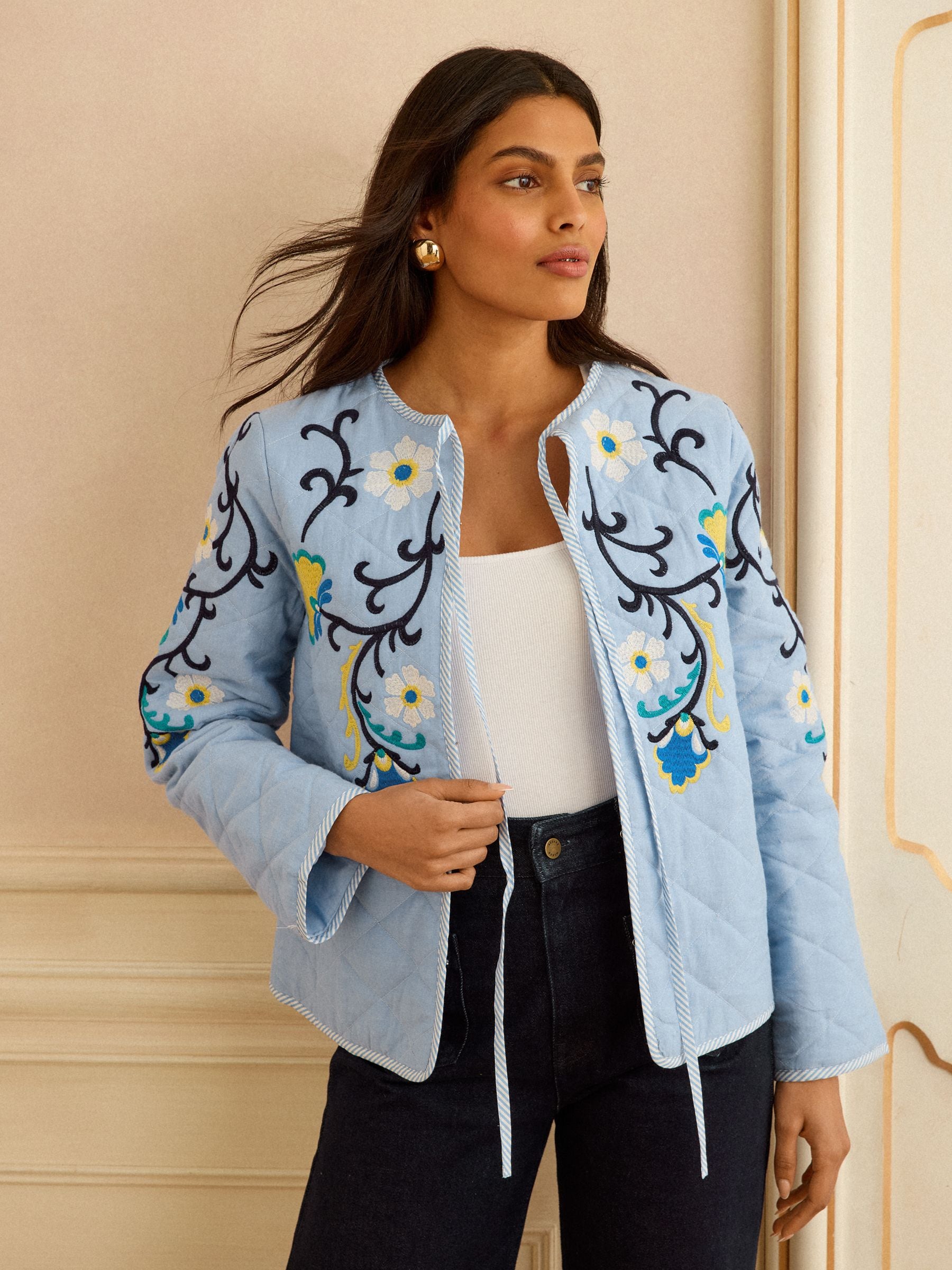 Love & Roses - Veste matelassée - Broderie florale
