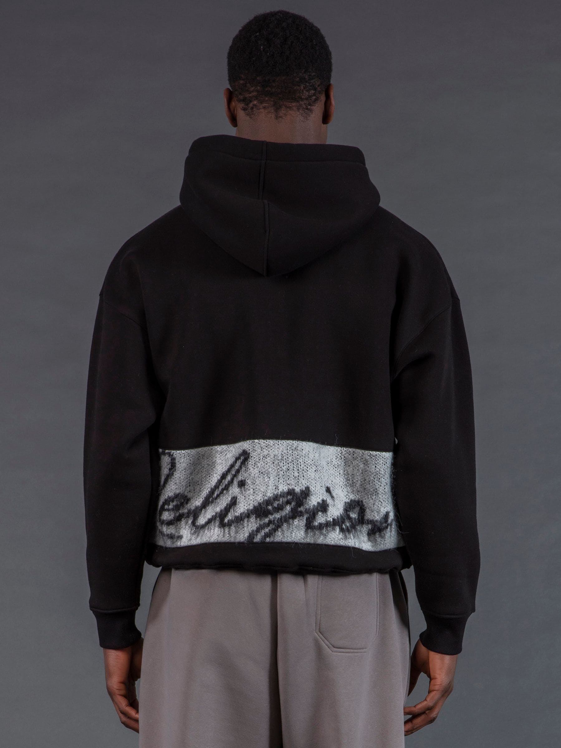 Religion Black Knitted Hoodie