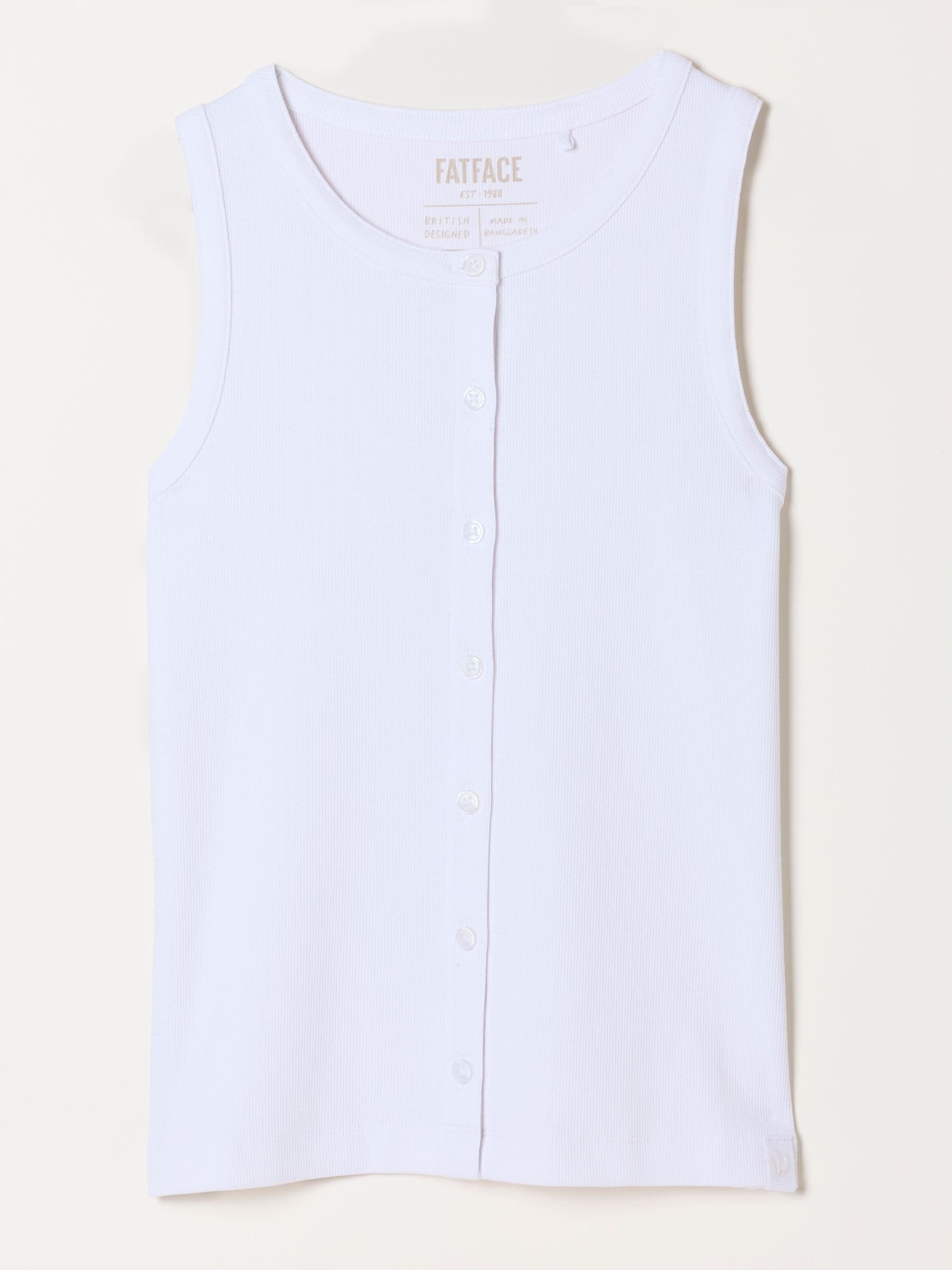 Next - Fat Face Fatface Ribbet Vest Med Knapper
