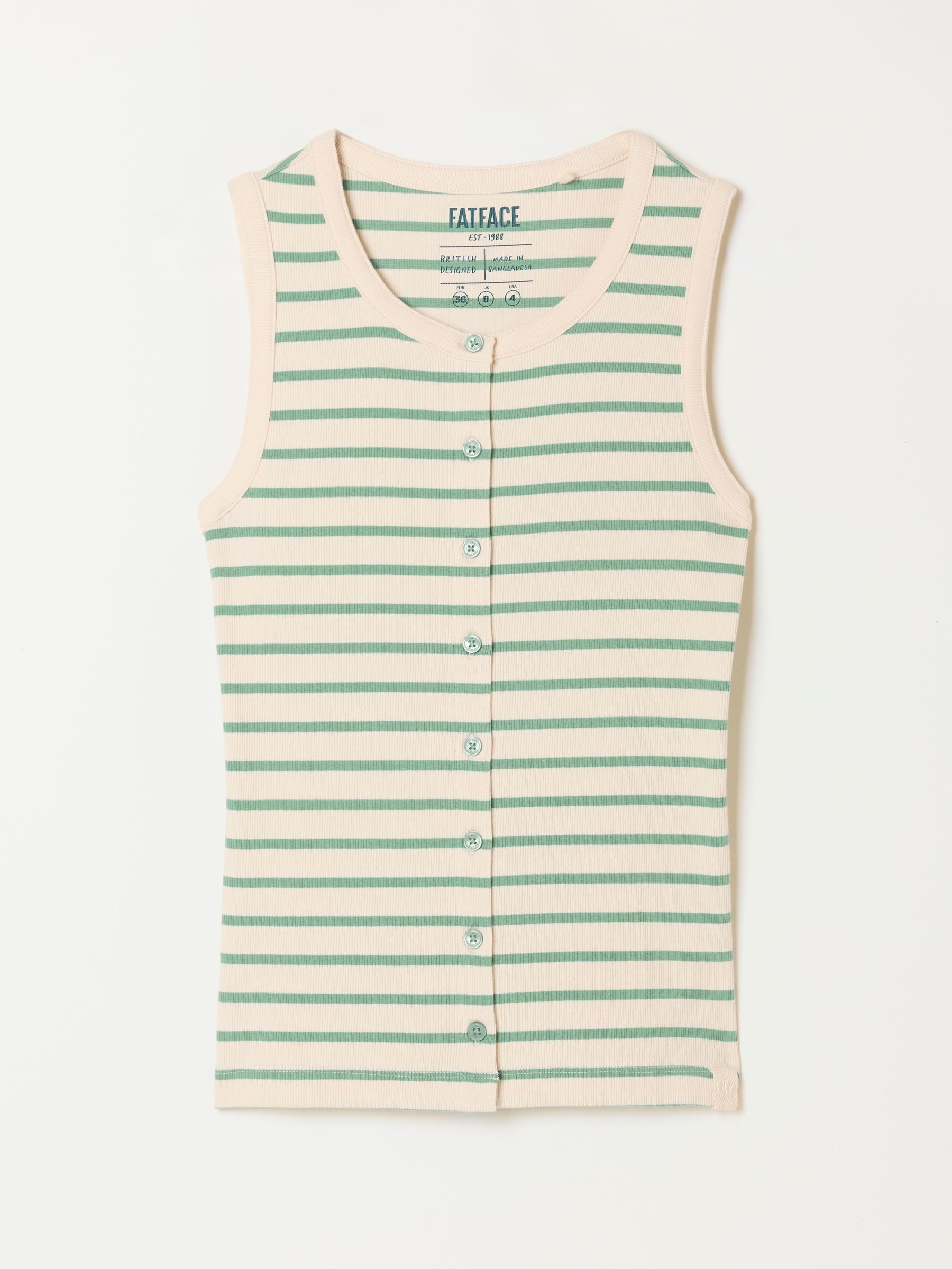 Next - Fat Face Fatface Ribbet Vest Med Knapper