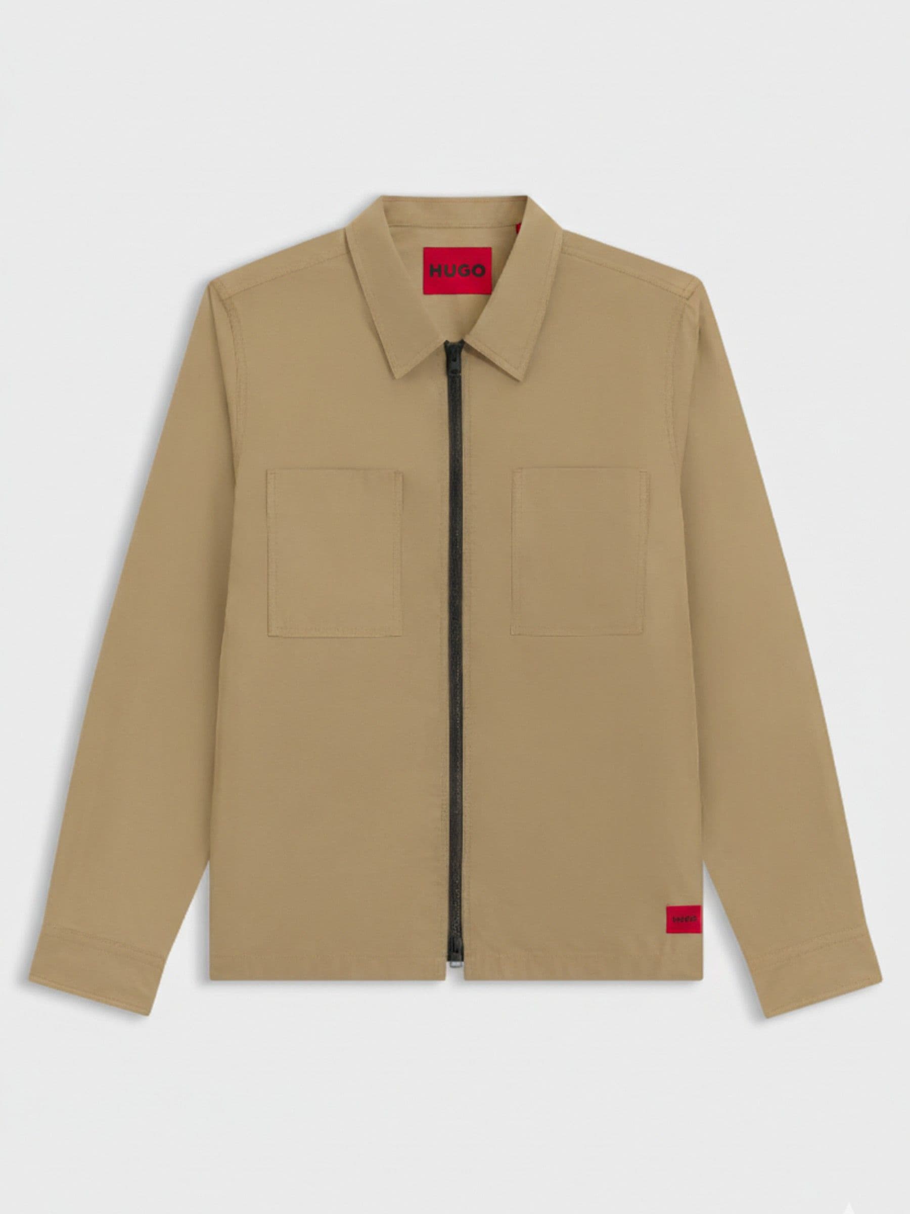 Hugo Miesten Natural Zip Through Overshirt