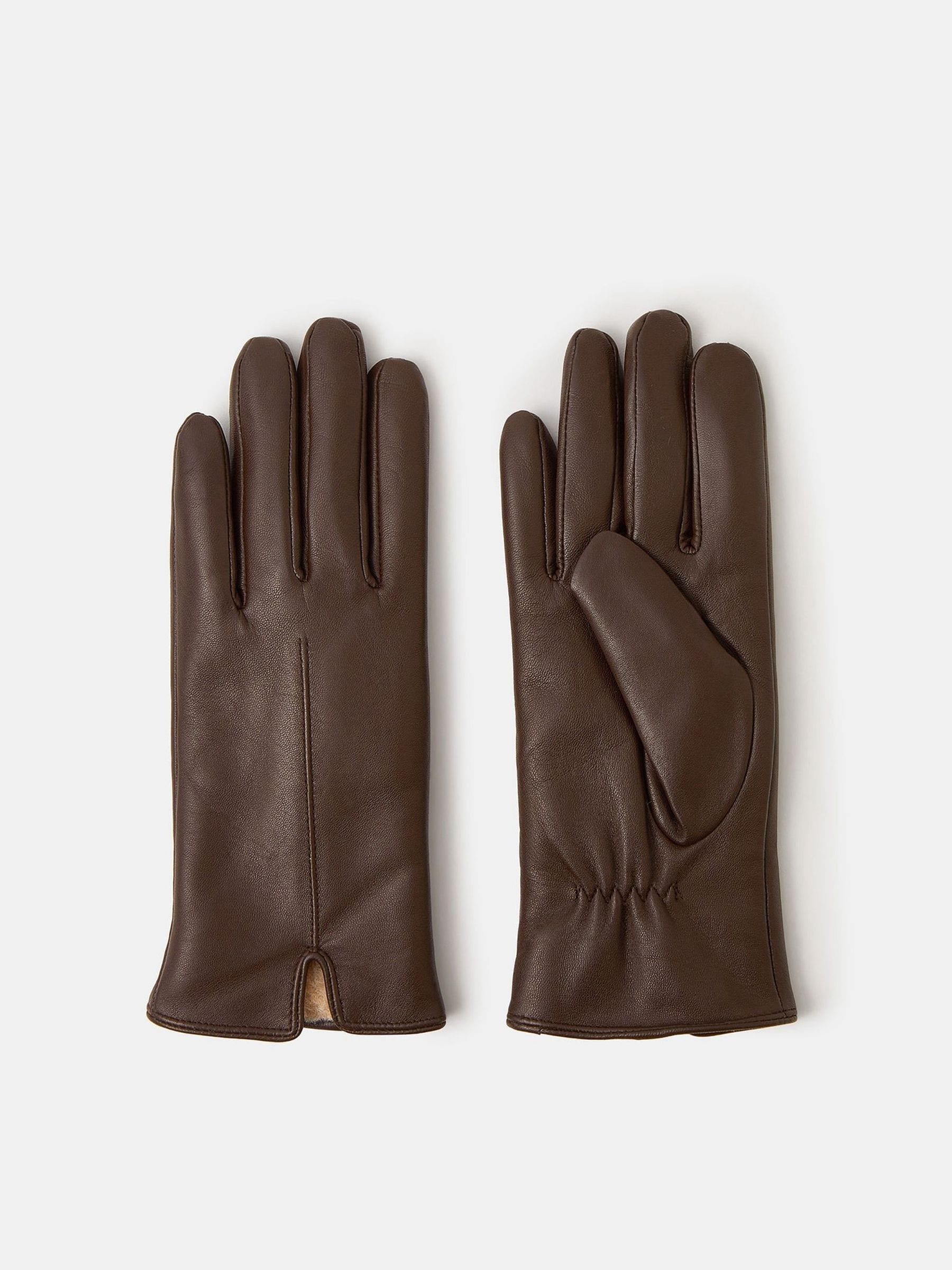 Accessorize Konstpälsfodrad Läderhandskar