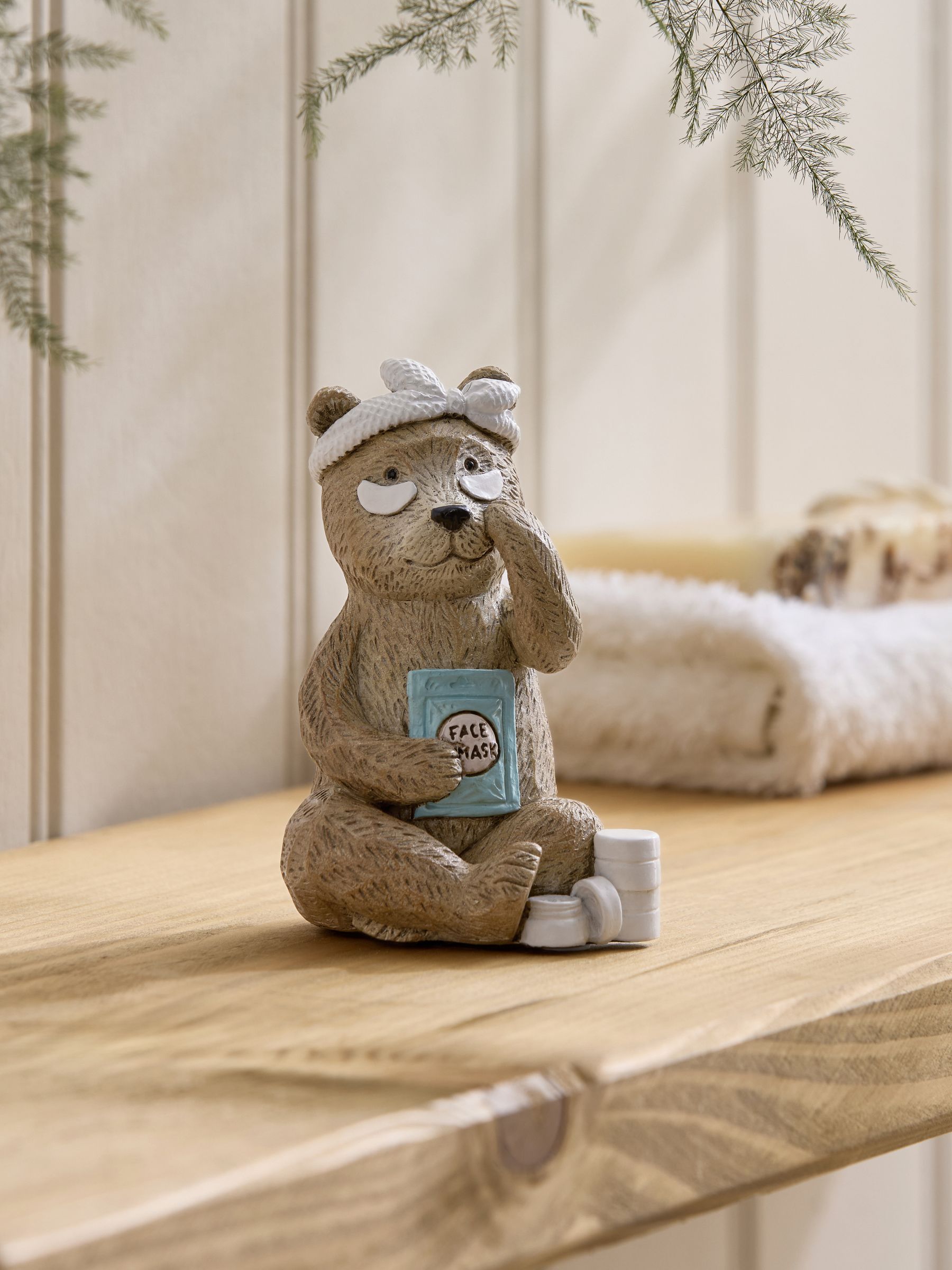 Next Natural Bertie Bear Bathroom Ornament