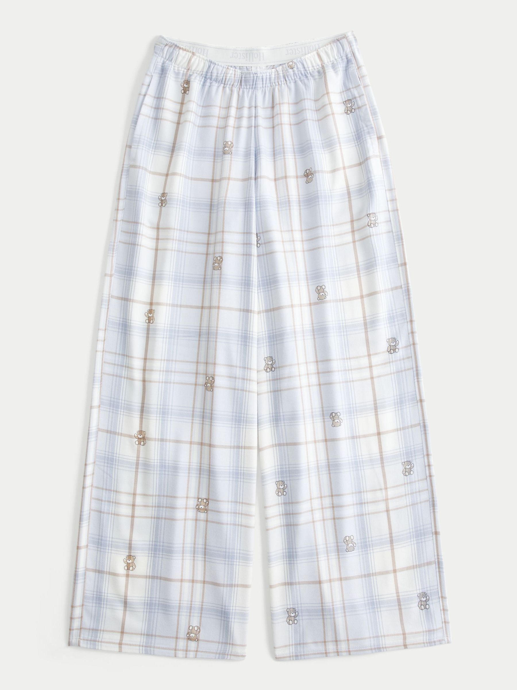 Hollister Flannel Ruutu-Pyjamahousut Logolla Vyötäröllä