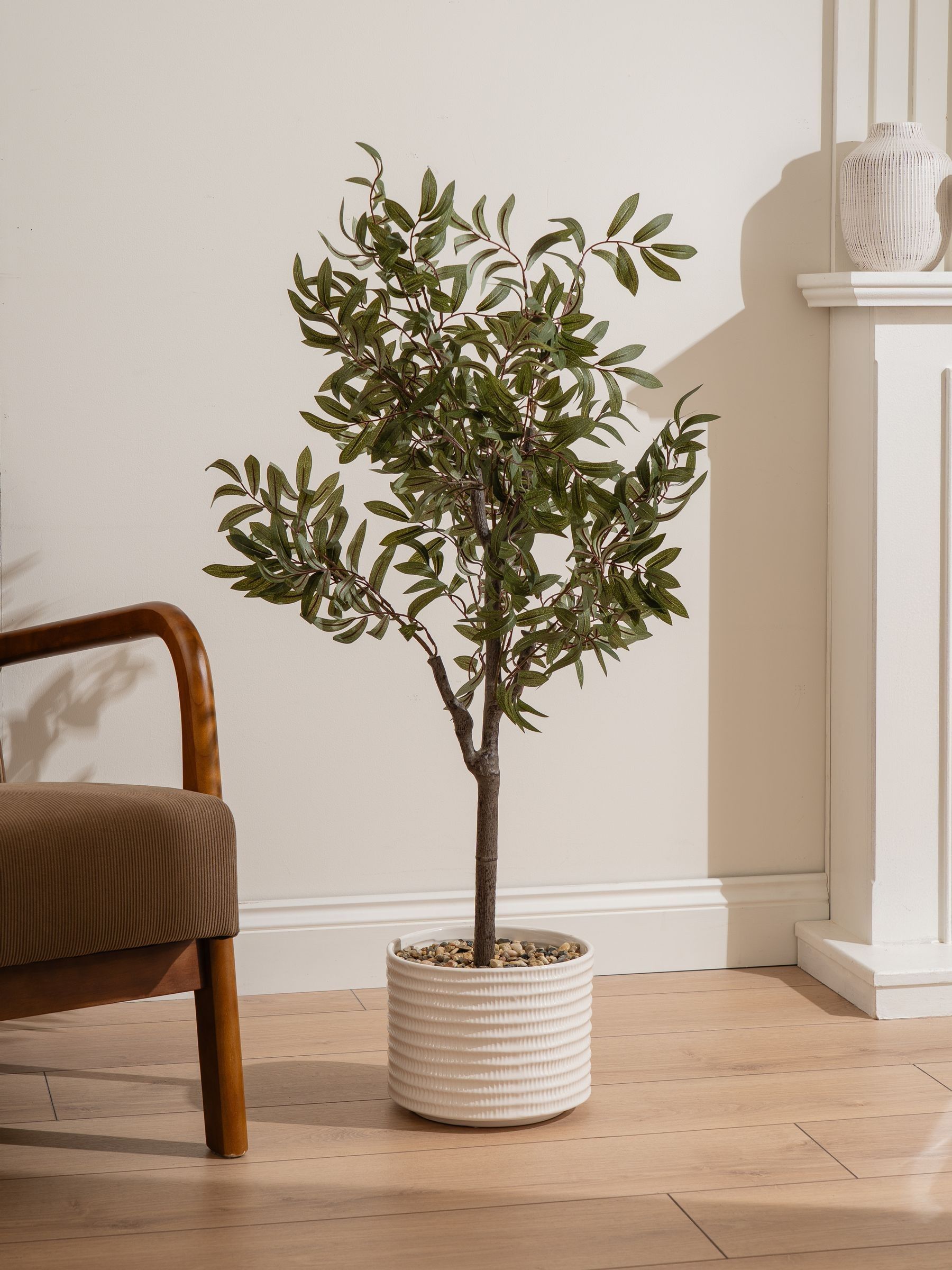 Scottish Everlastings Ltd Green Artificial Olive Tree In Ceramic Pot