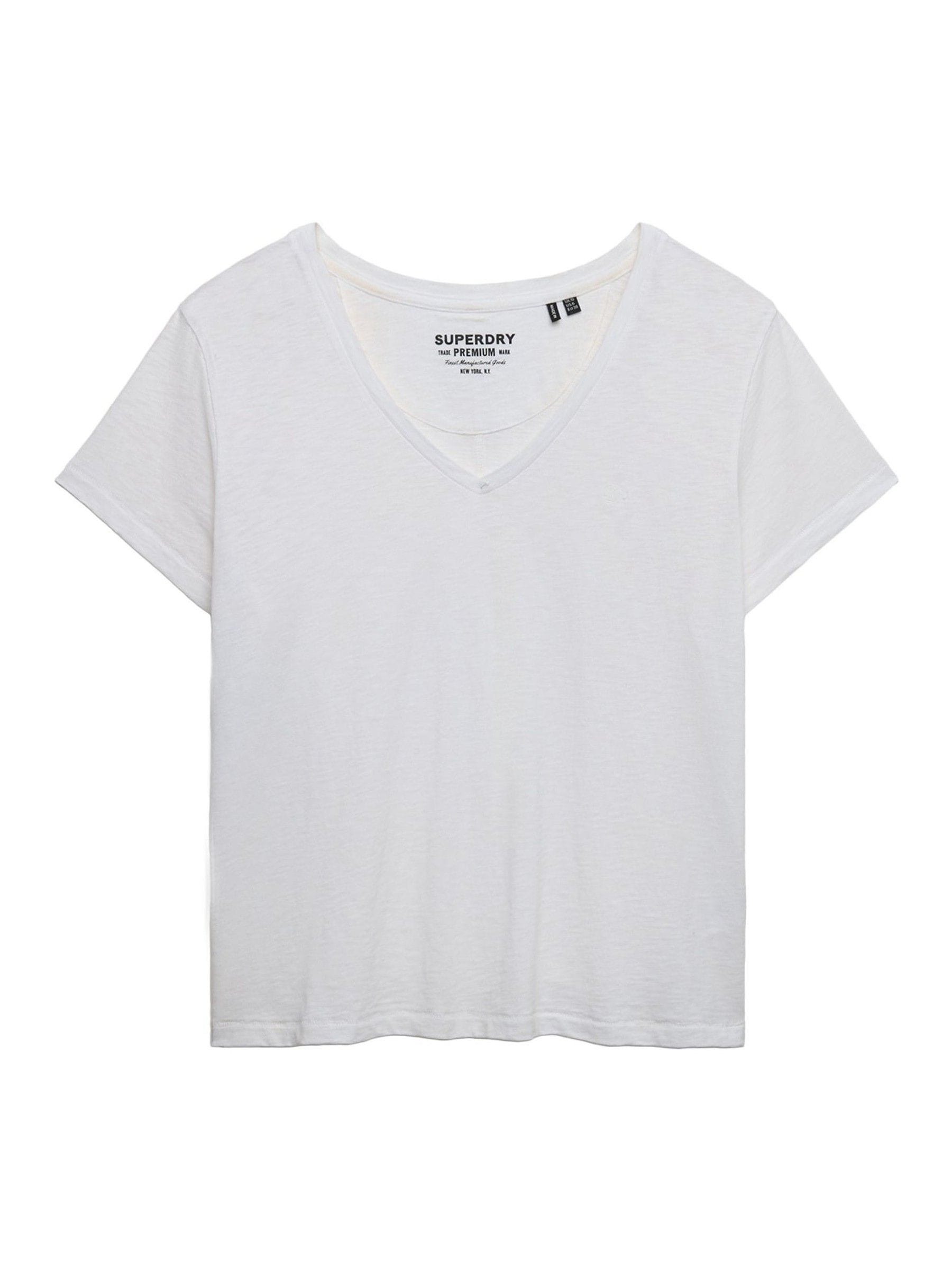 Superdry T-Shirt Aus Flammengarn Mit V-Ausschnitt Und Stickerei - Bild 1