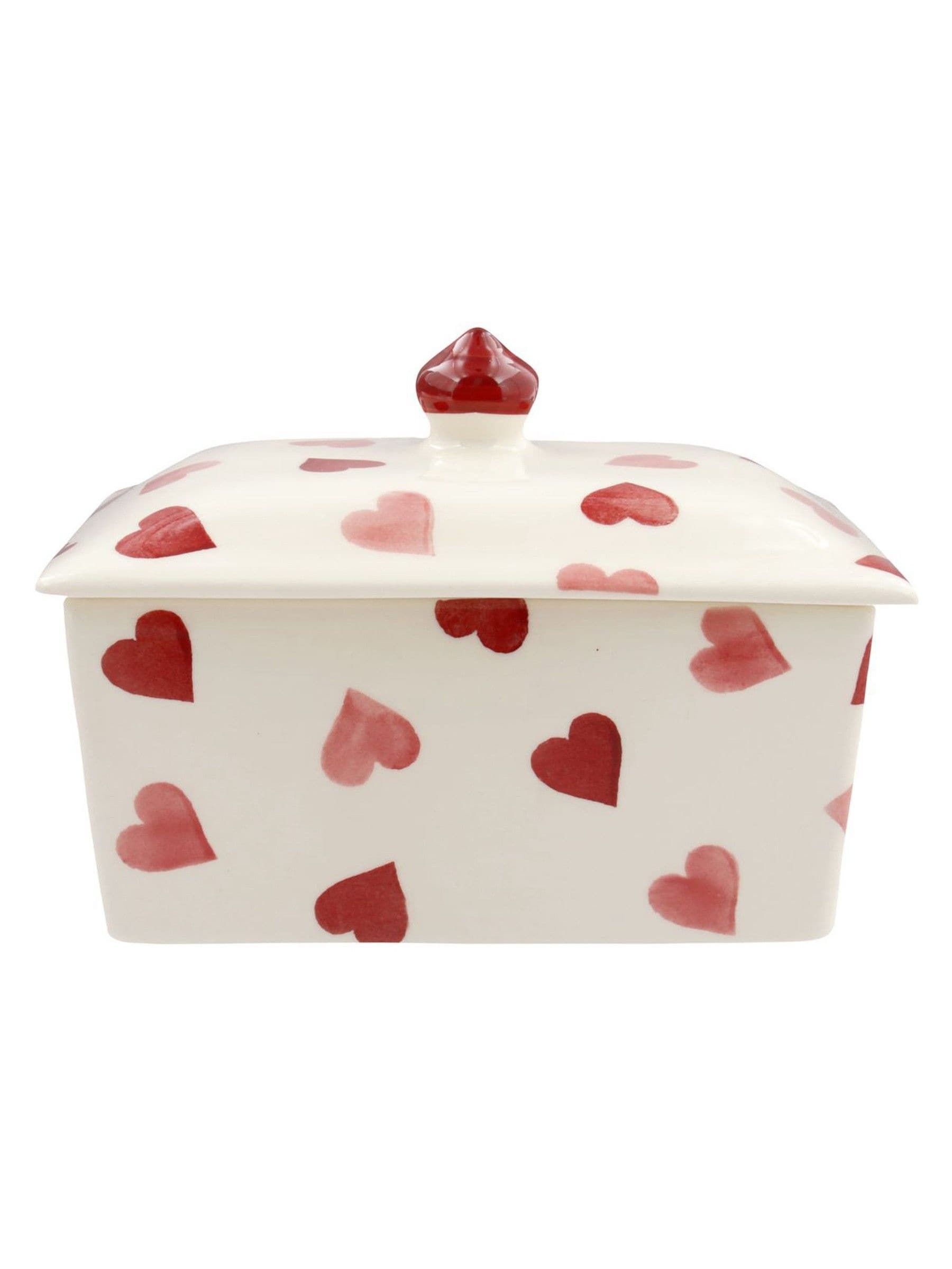 Emma Bridgewater Cream Pink Hearts Small Butter Dish