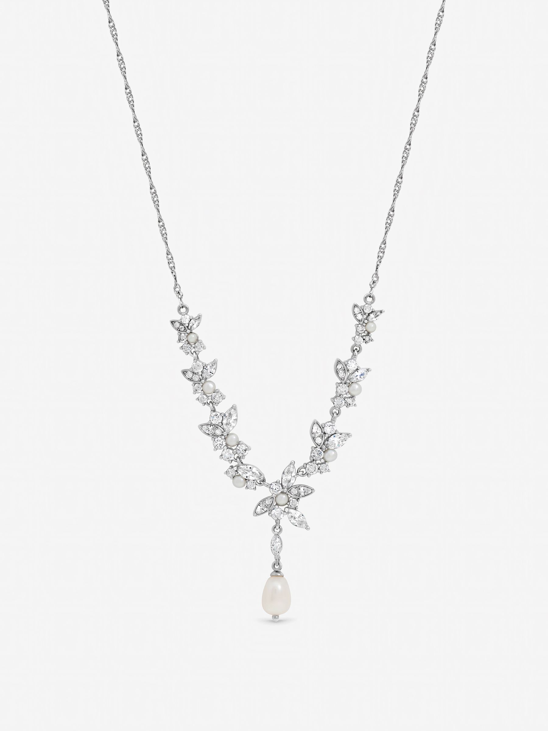 Jon Richard Argento - Collana A Y Con Perle E Cristalli