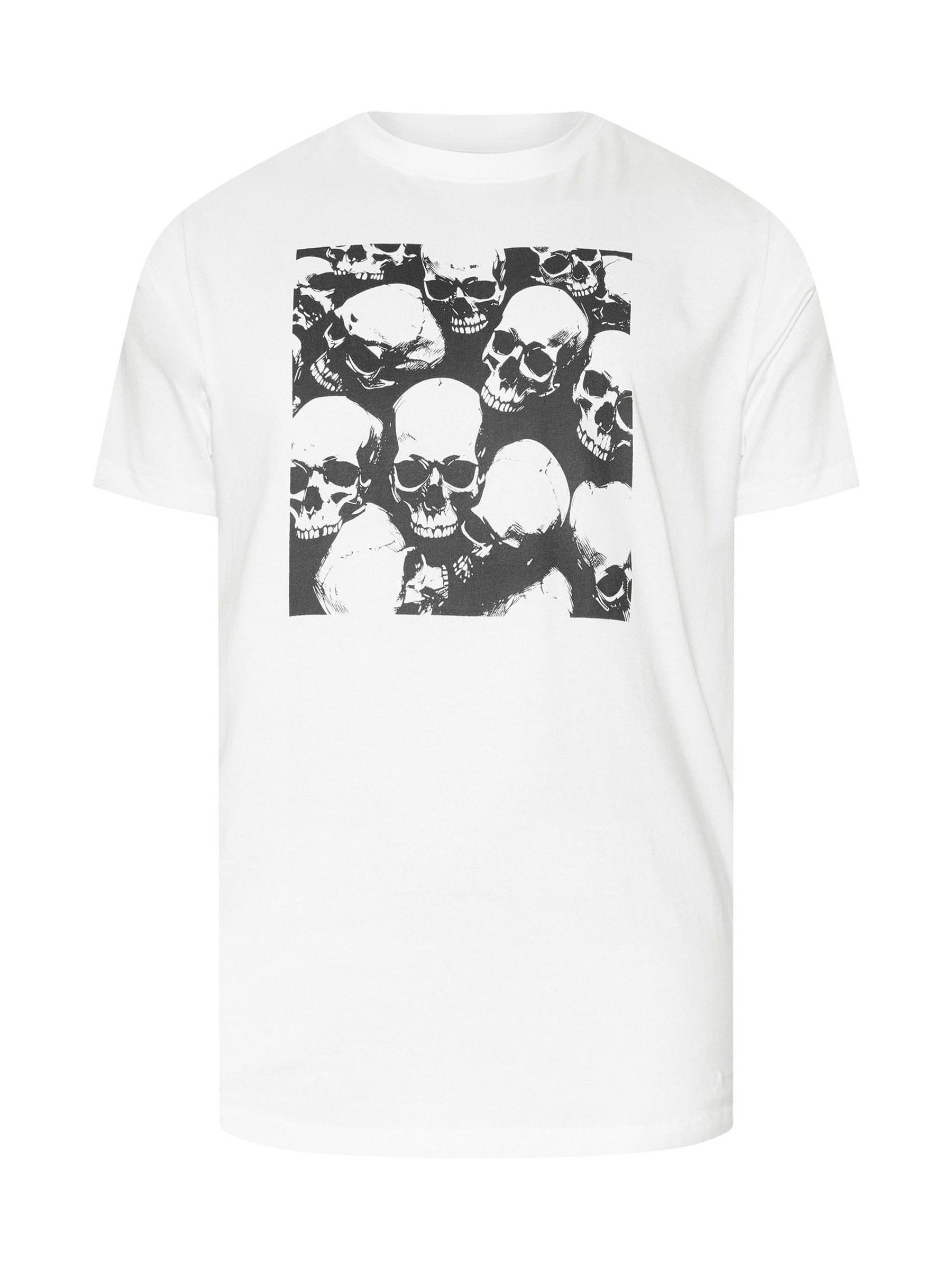 BadRhino Big & Tall White Skull Square T-Shirt