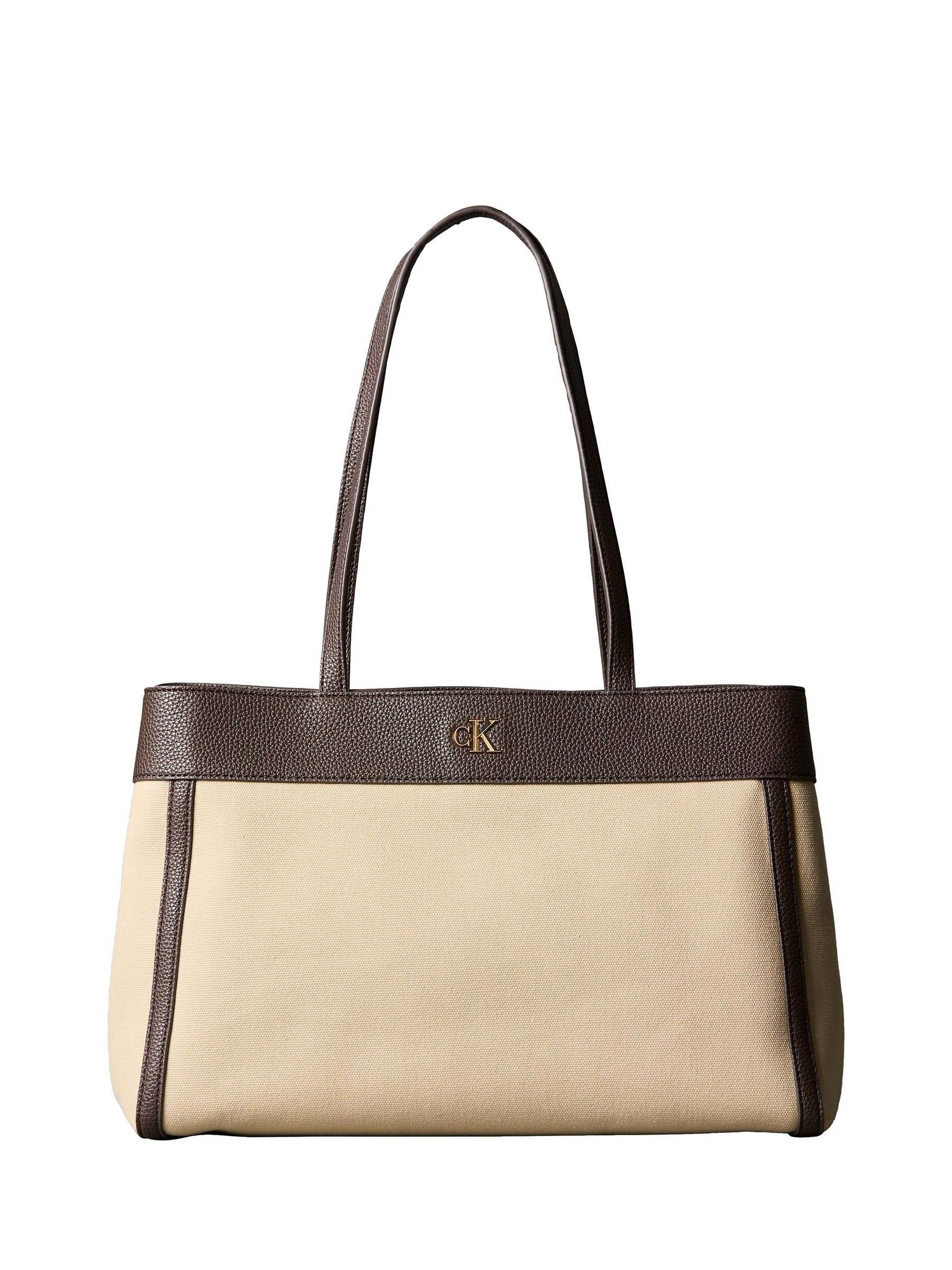 Calvin Klein Brown Canvas Tote Bag