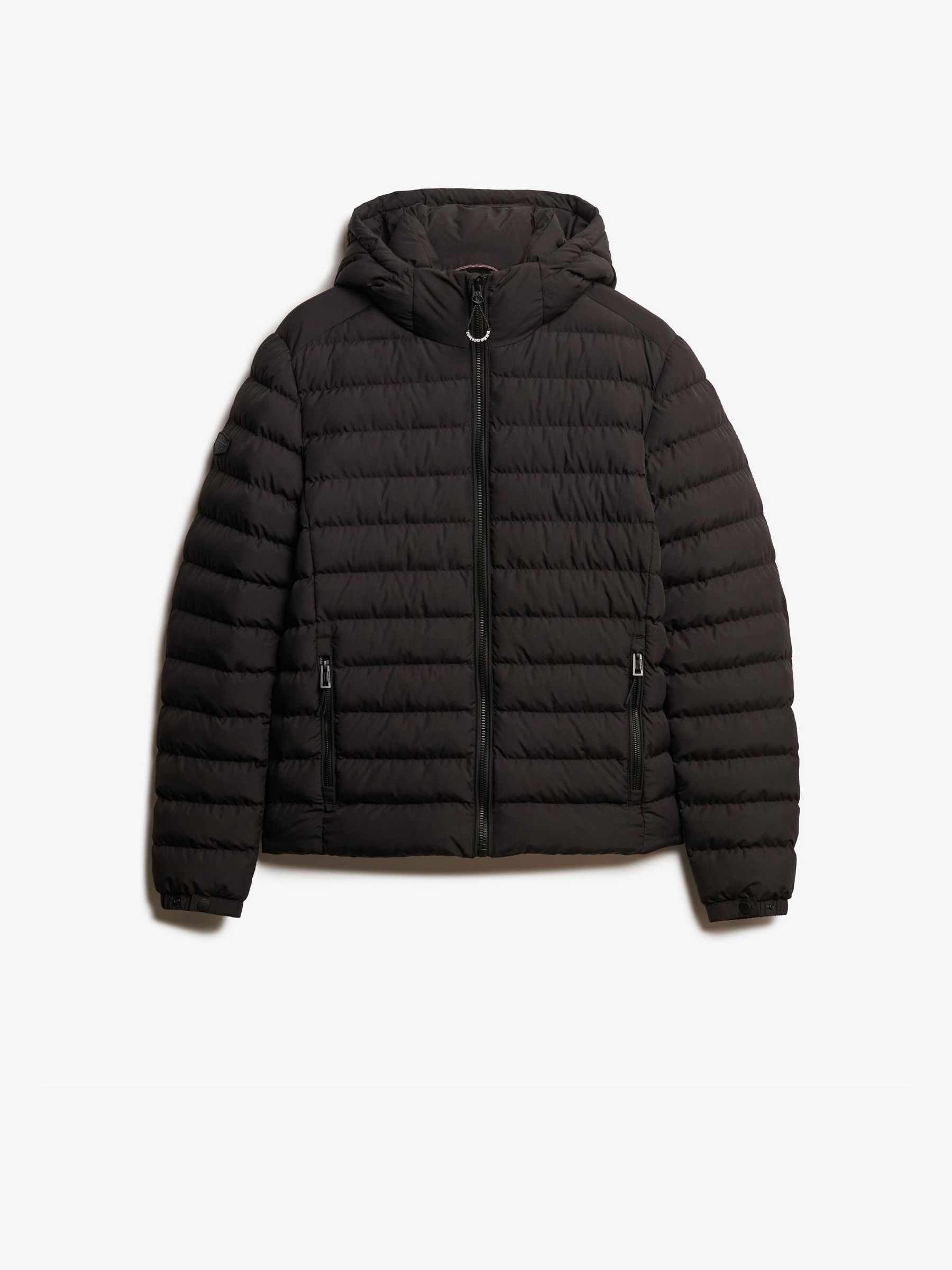 Superdry Negro Chaqueta Acolchada Con Capucha Fuji De - Imagen 1