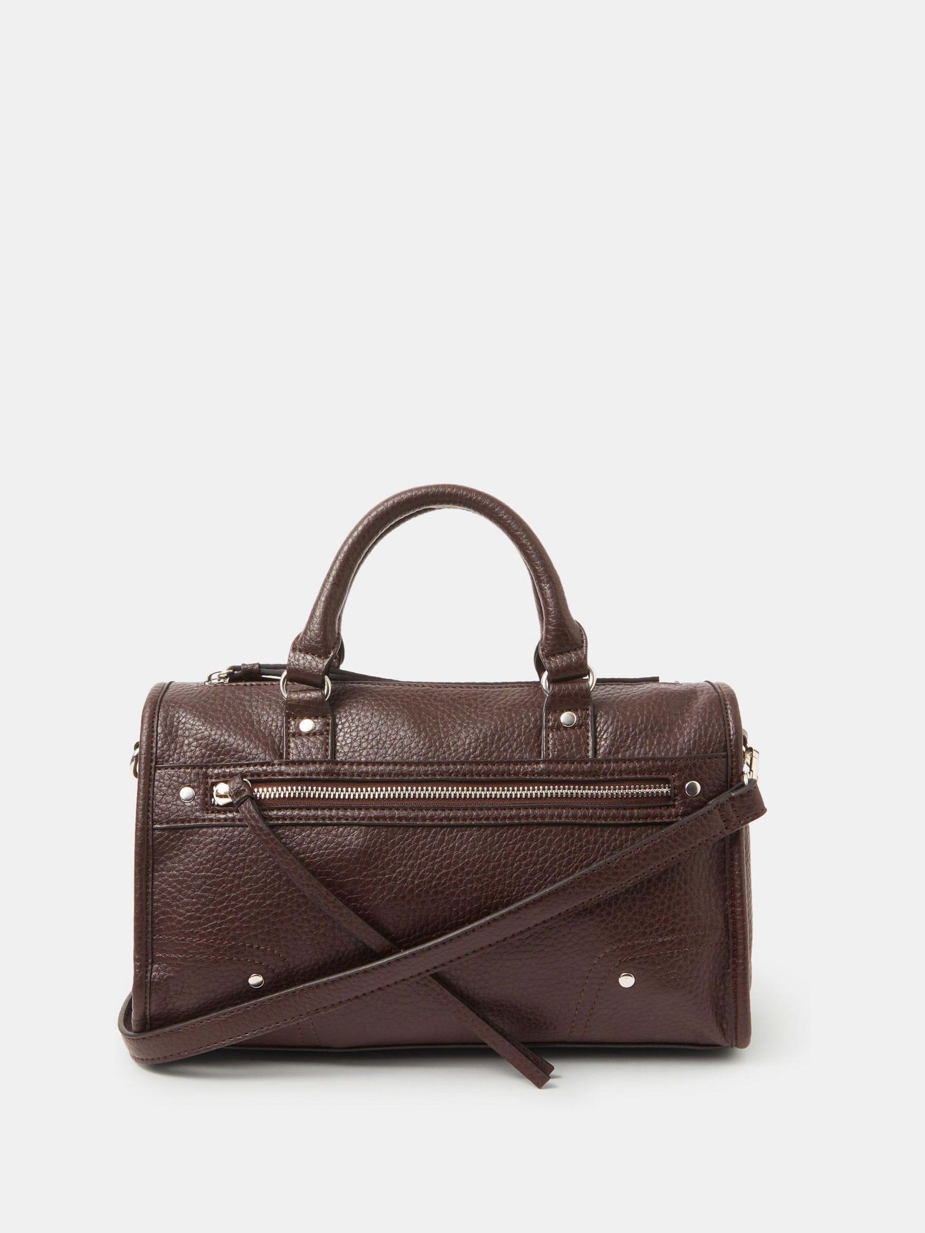 Accessorize Brown Zip Faux Leather Handbag